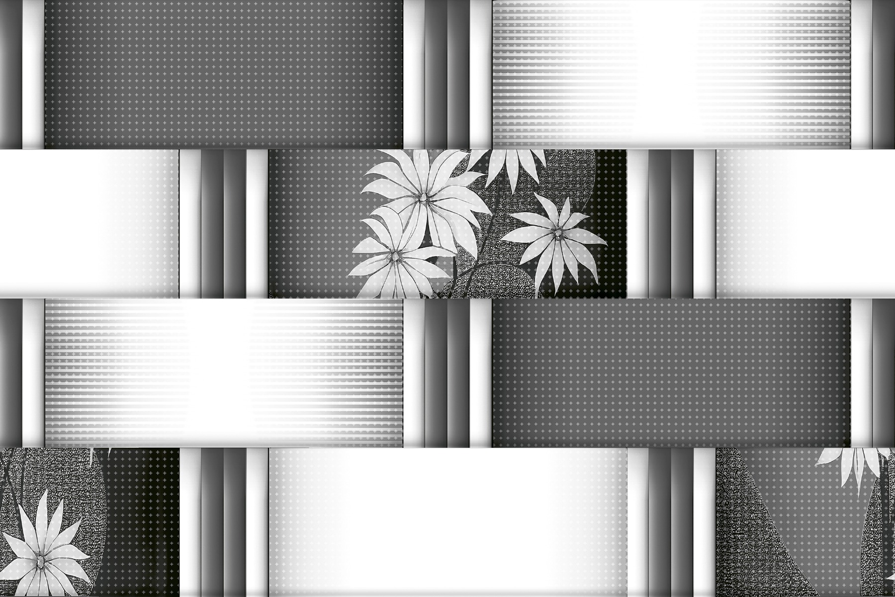 Glossy Finish OHG Grey Flower Brick Strip HL Ceramic tile 300x450 mm
