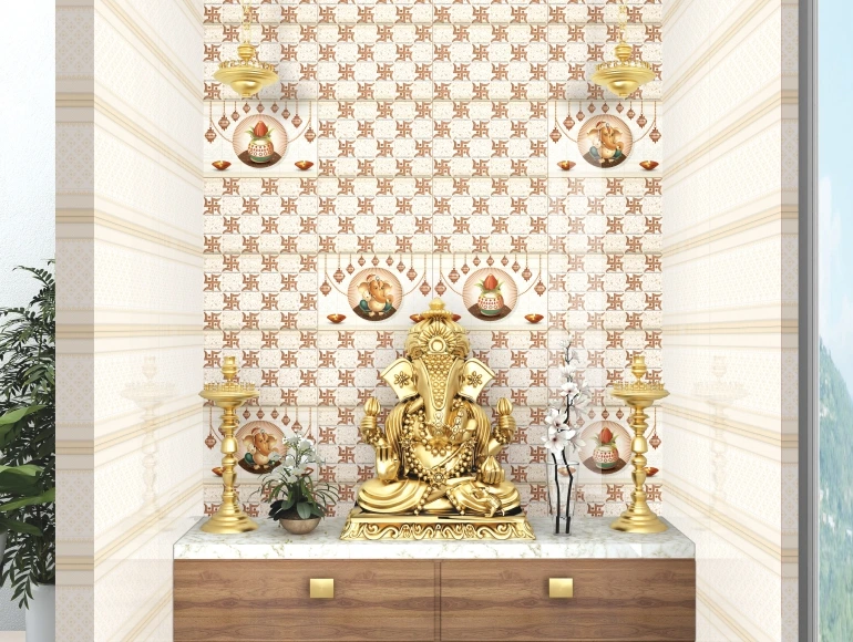 Glossy Finish ODG Creama Nordic Motif Ceramic tile 300x450 mm