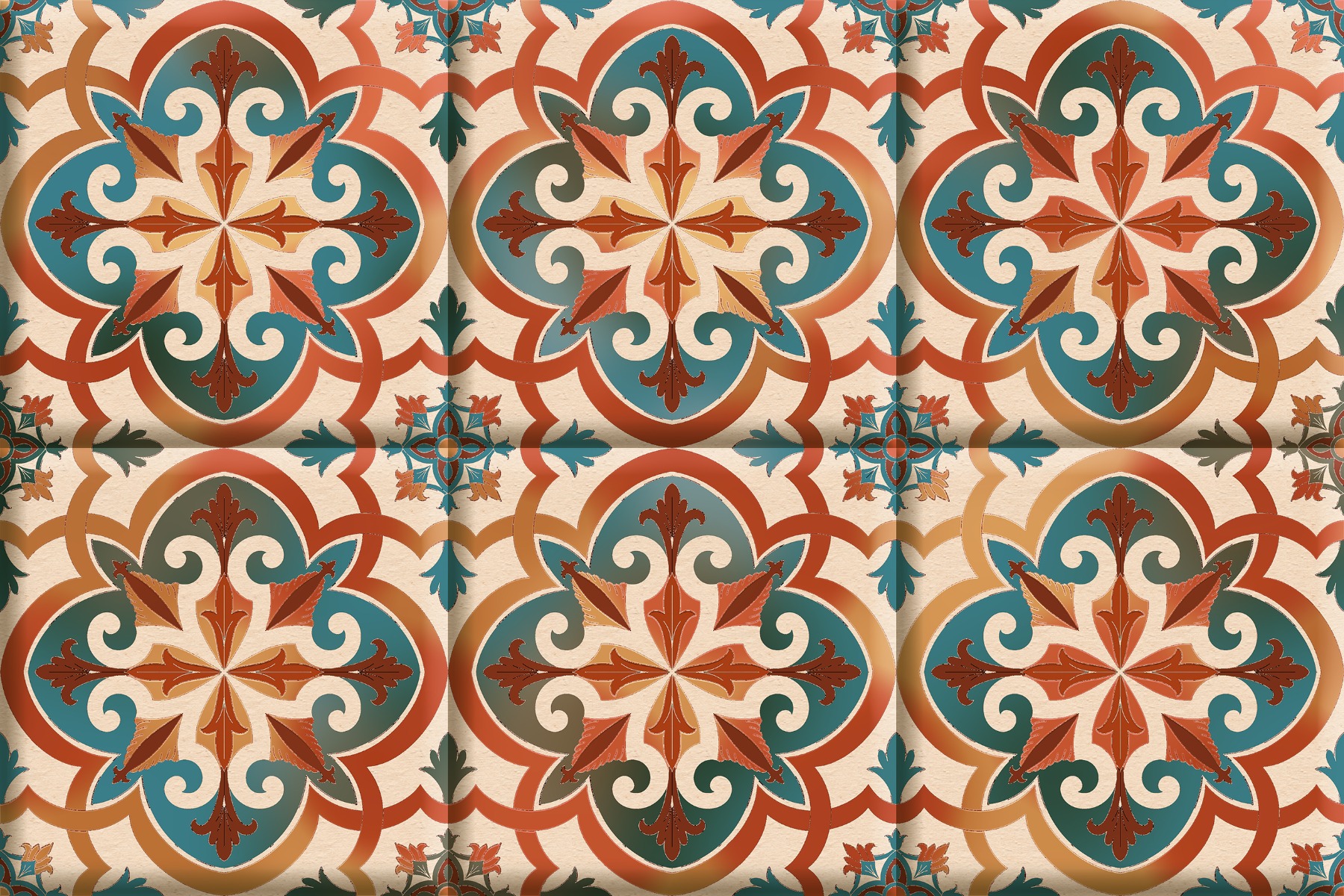 Glossy Finish OHG Multi Athangudi Art HL Ceramic tile 300x450 mm