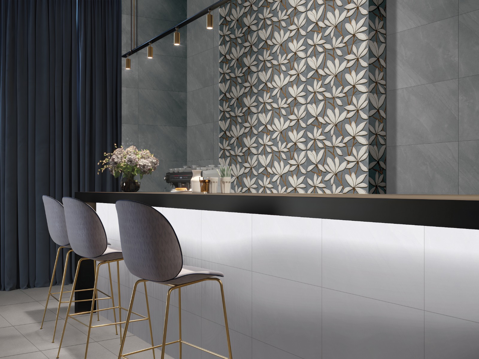 Glossy Finish ODG Armani Marble Grey Dk Ceramic tile 300x450 mm