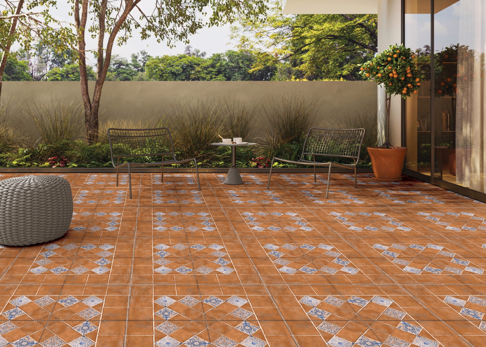 Matte Finish OPV Alekhan Art Brown Ceramic tile 300x300 mm