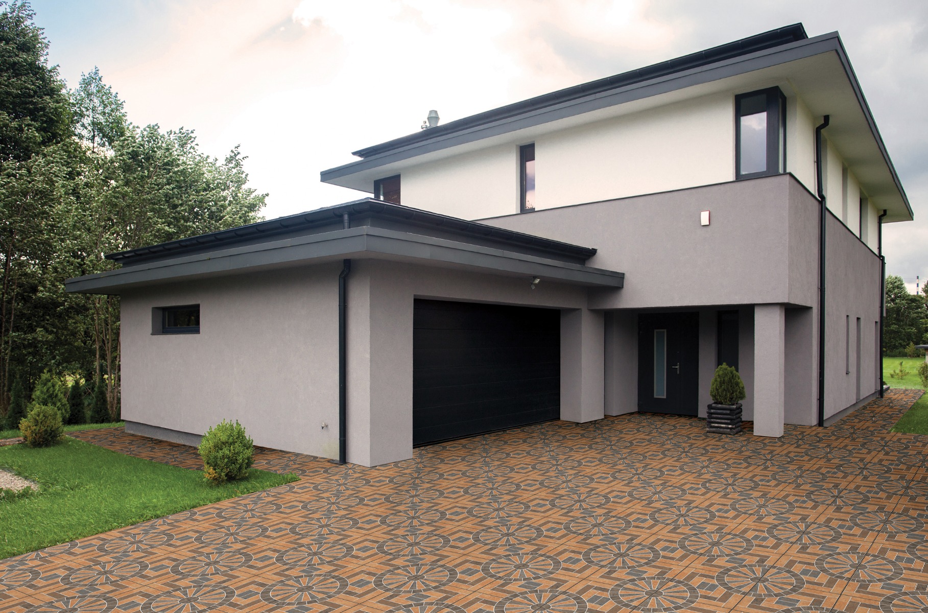 Matte Finish OPV Geometric Stone Multi Ceramic tile 300x300 mm