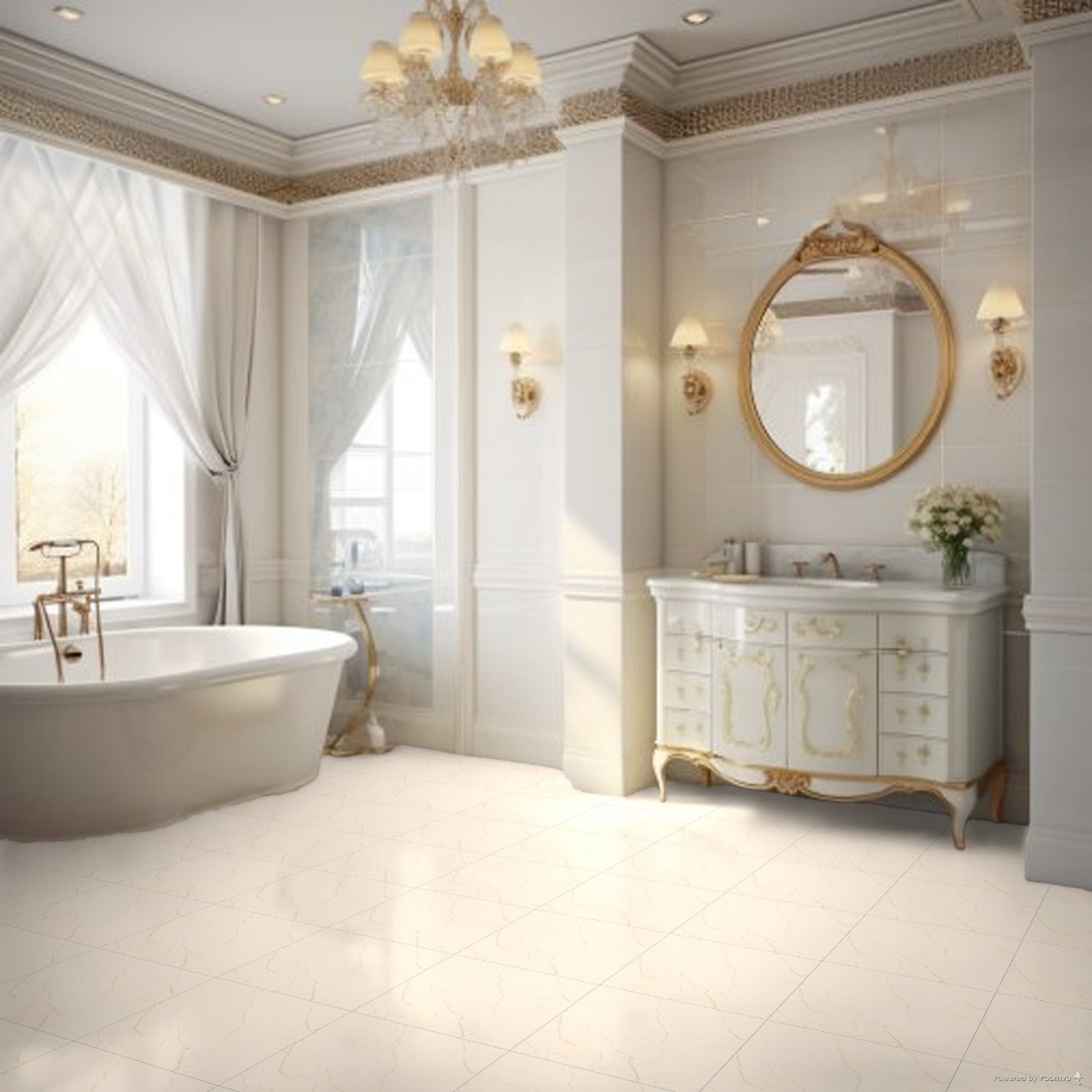 Matte Finish Panama Ivory Ceramic tile 395x395 mm