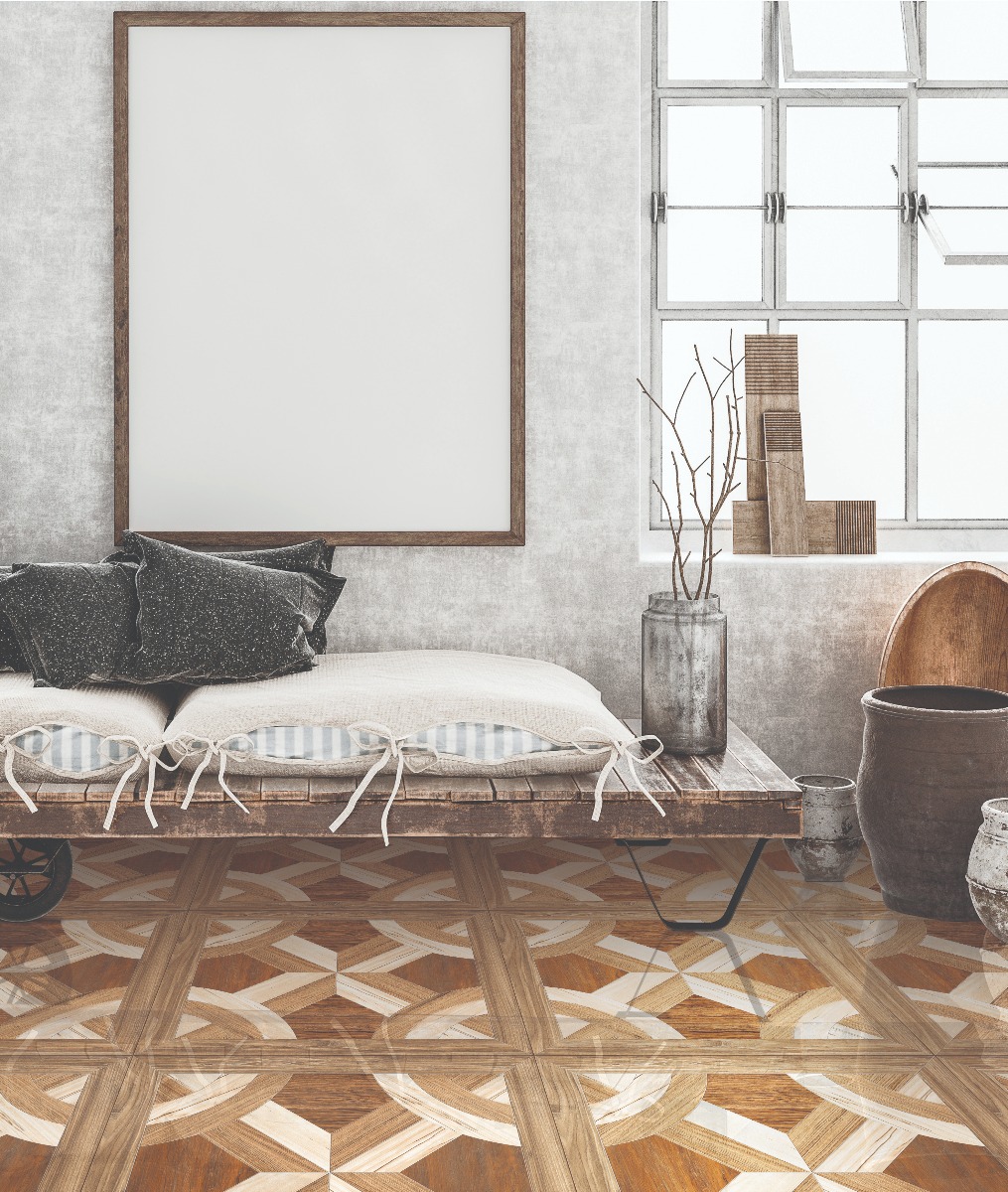 Glossy Finish PCG Classical Wooden Glazed Vitrified Tiles Floor Tiles