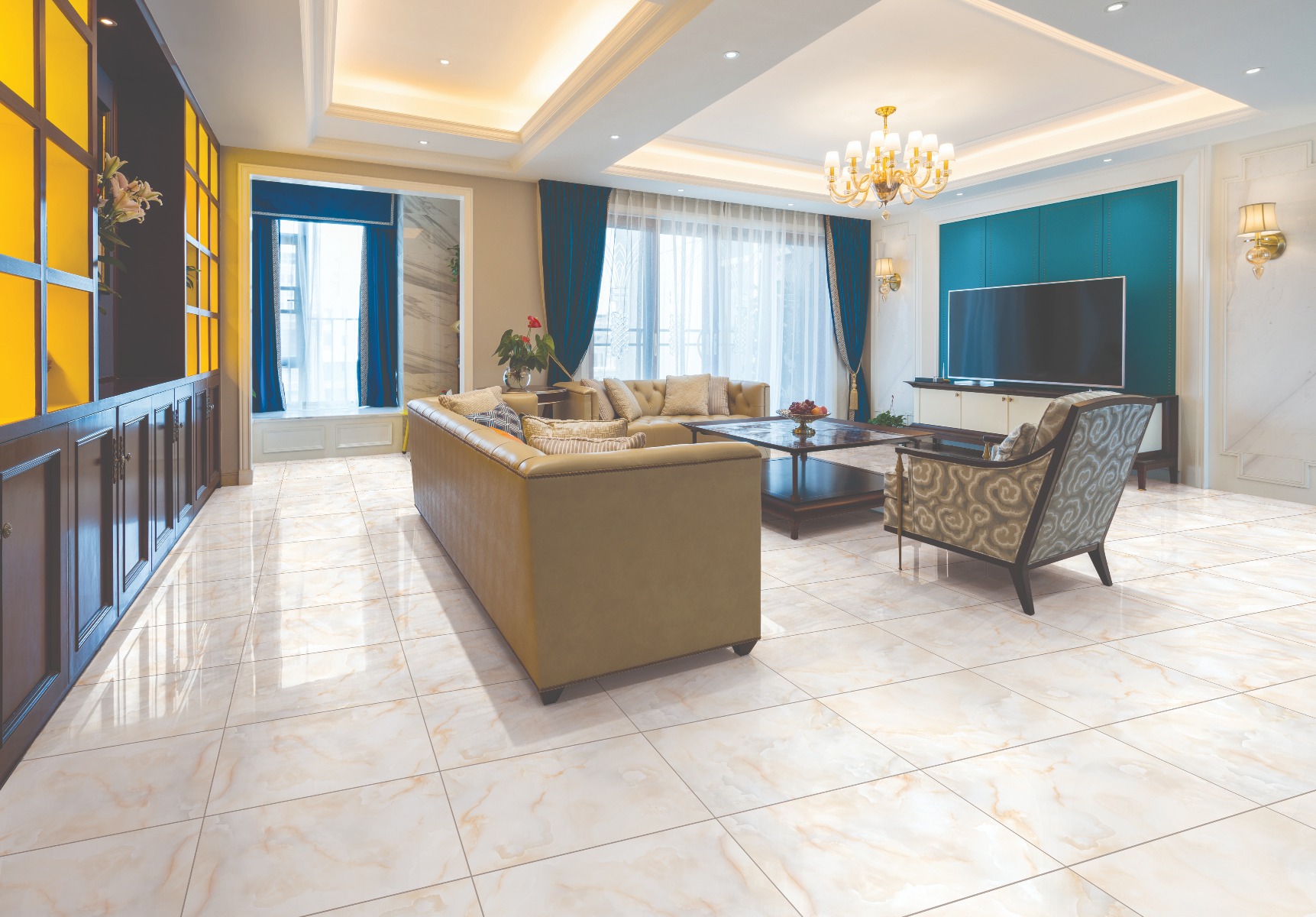 Glossy Finish PCG Onyx Pearl Glazed Vitrified Tiles Floor Tiles