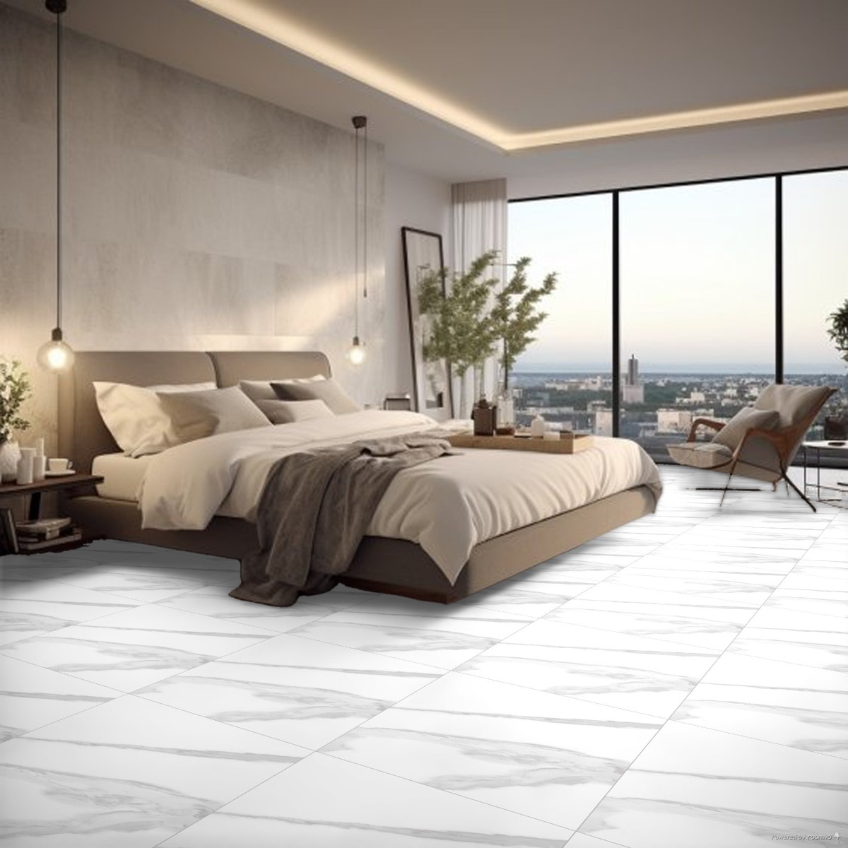 Glossy Finish PGVT-S Statuario Special Glazed Vitrified Tiles Floor Tiles