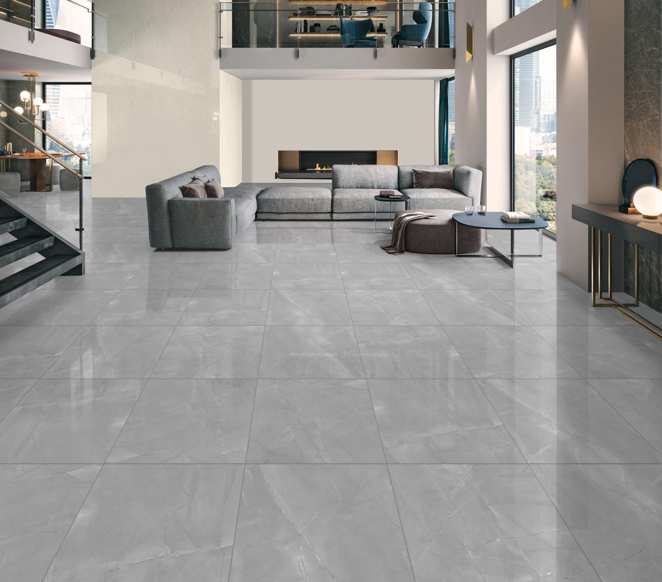 Glossy Finish PGVT Armani Marble Grey LT Glazed Vitrified Tiles 600x600 mm