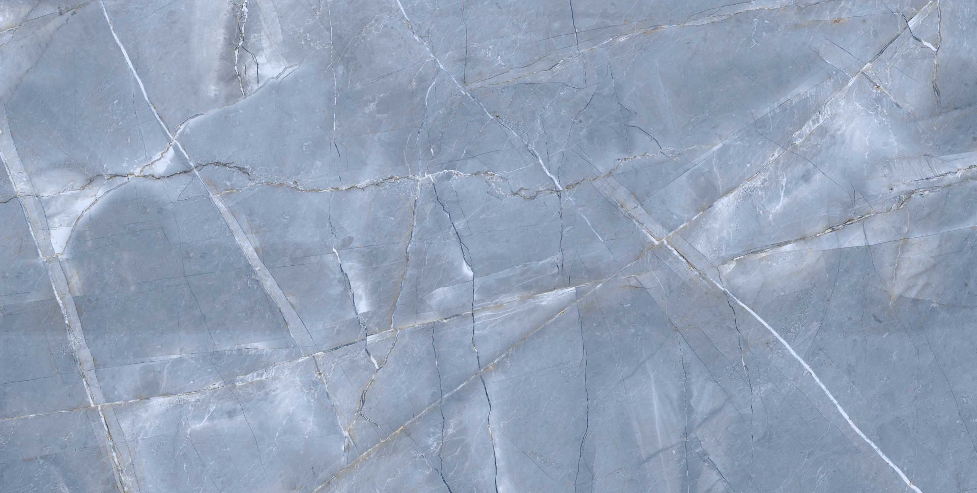 Glossy Finish PGVT Armani Marble Steel Blue Glazed Vitrified Tiles 600x1200 mm