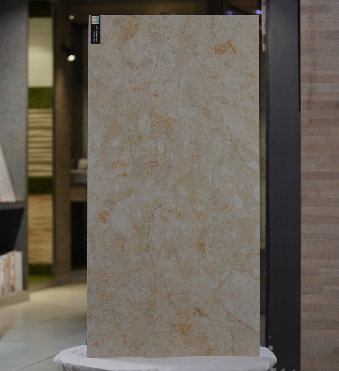 Glossy Finish  PGVT Midtown Light Vitrified tile 600x1200 mm