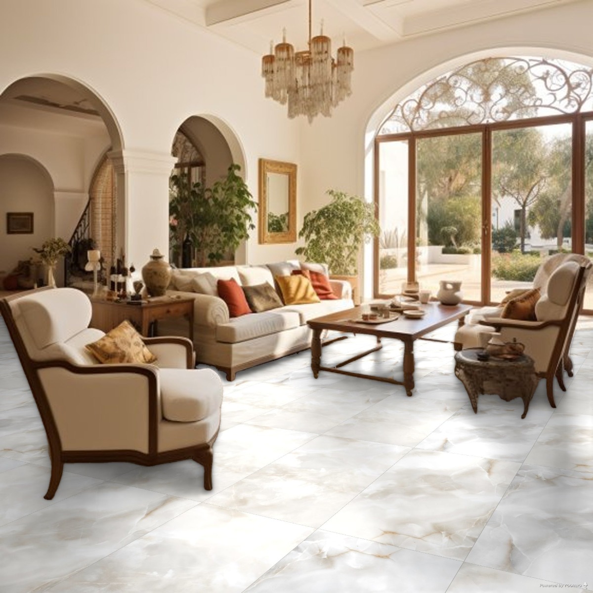 Glossy Finish PGVT Onyx Pearl Vitrified tile 600x1200 mm