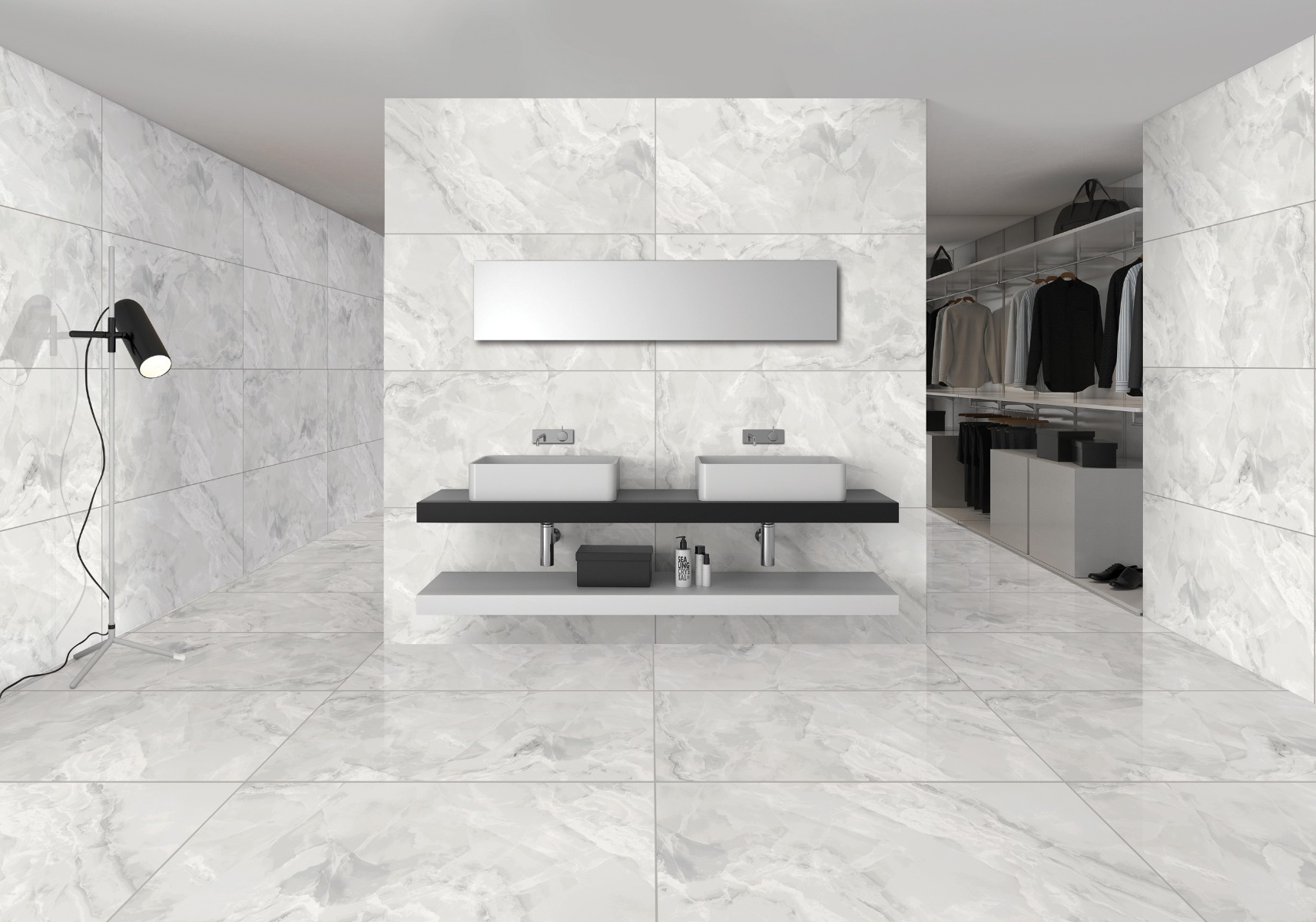 Glossy Finish PGVT Onyx Super White  Vitrified tile 600x1200 mm