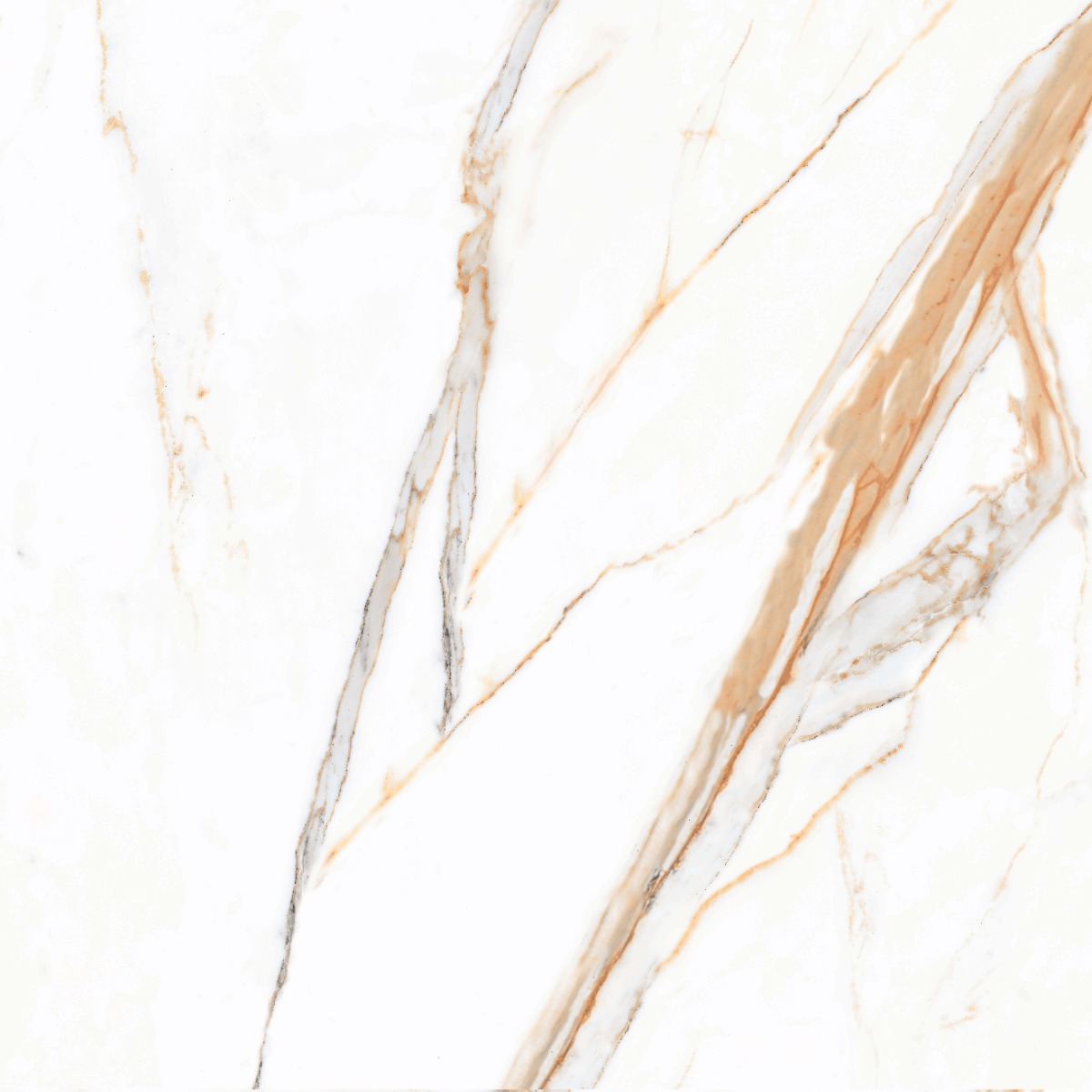 Glossy Finish PGVT Statuario Marble Gold Glazed Vitrified Tiles 600x600 mm
