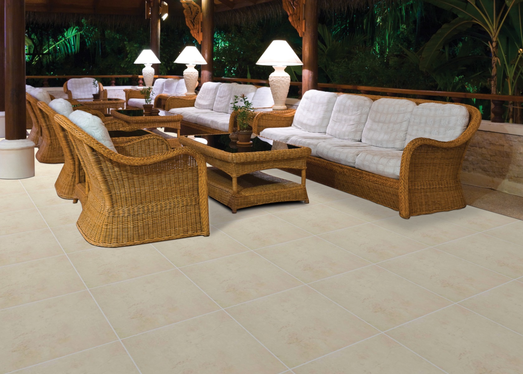 Matte Finish Plazo Beige Ceramic tile 395x395 mm