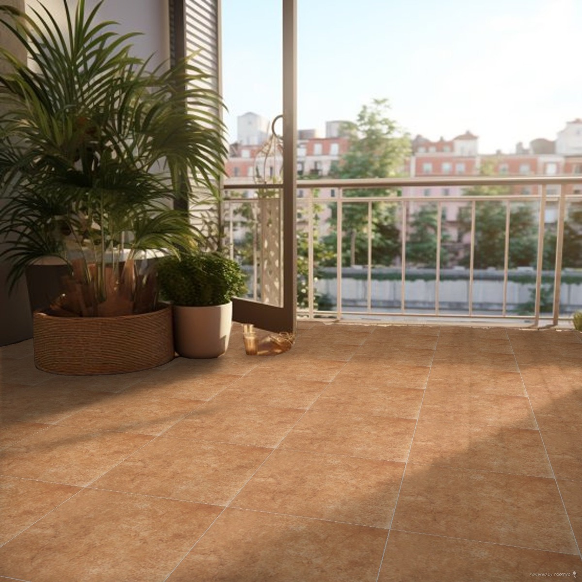 Matte Finish Plazo Brown Ceramic tile 395x395 mm