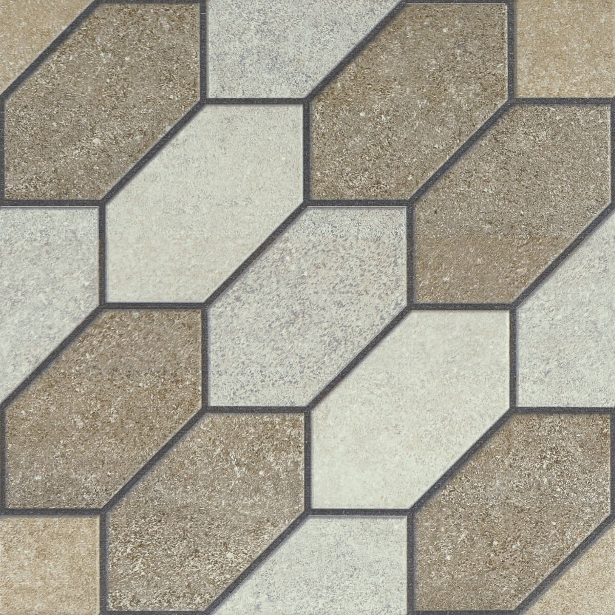 Matte Finish Ribbed Ivory Pavers tile 300x300 mm