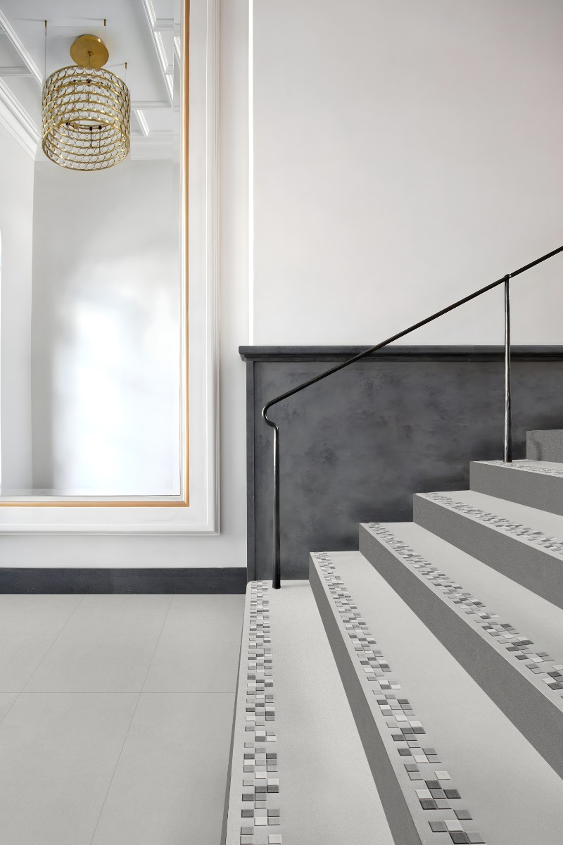 Matte Finish Riser Sand Grey DK Glazed Vitrified Tiles 200x1200 mm