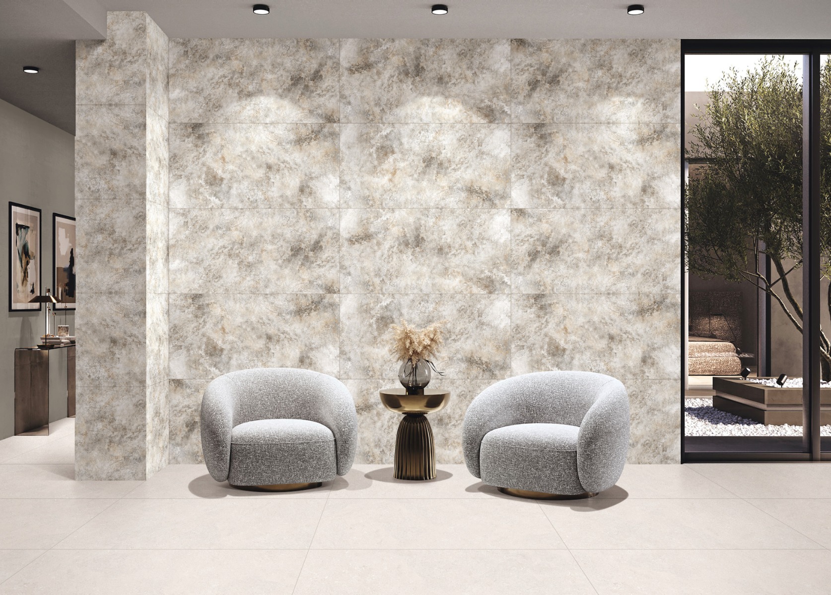 Matte Finish Rustica Foggy Smoke Glazed Vitrified Tiles 600x1200 mm