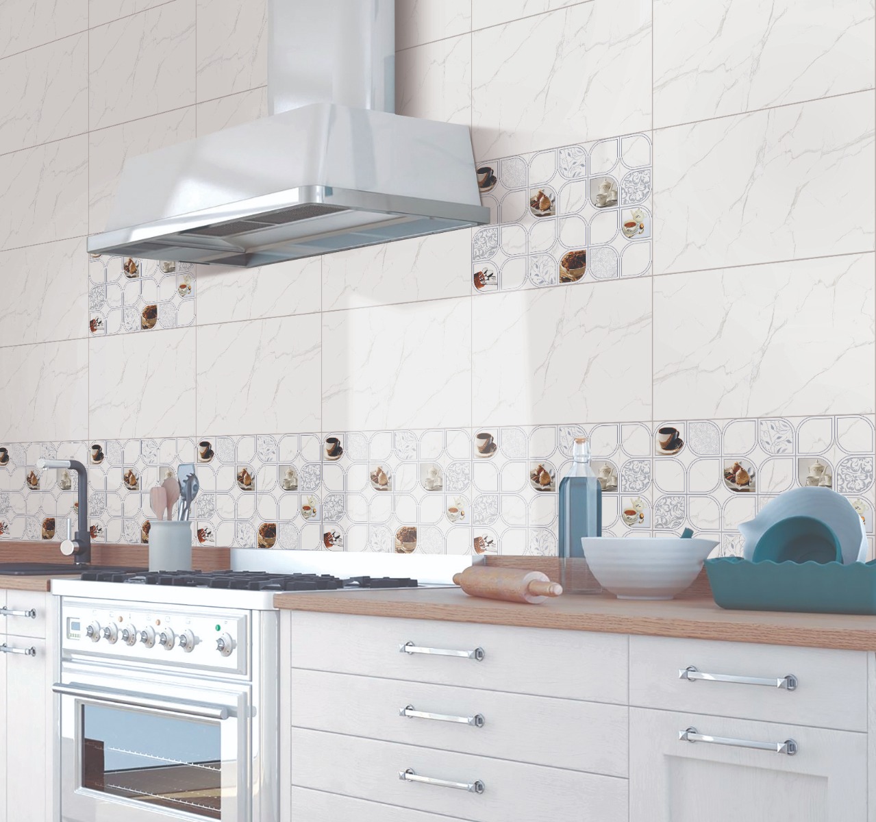 Glossy Finish SDH Crara Tea HL Ceramic tile 300x450 mm