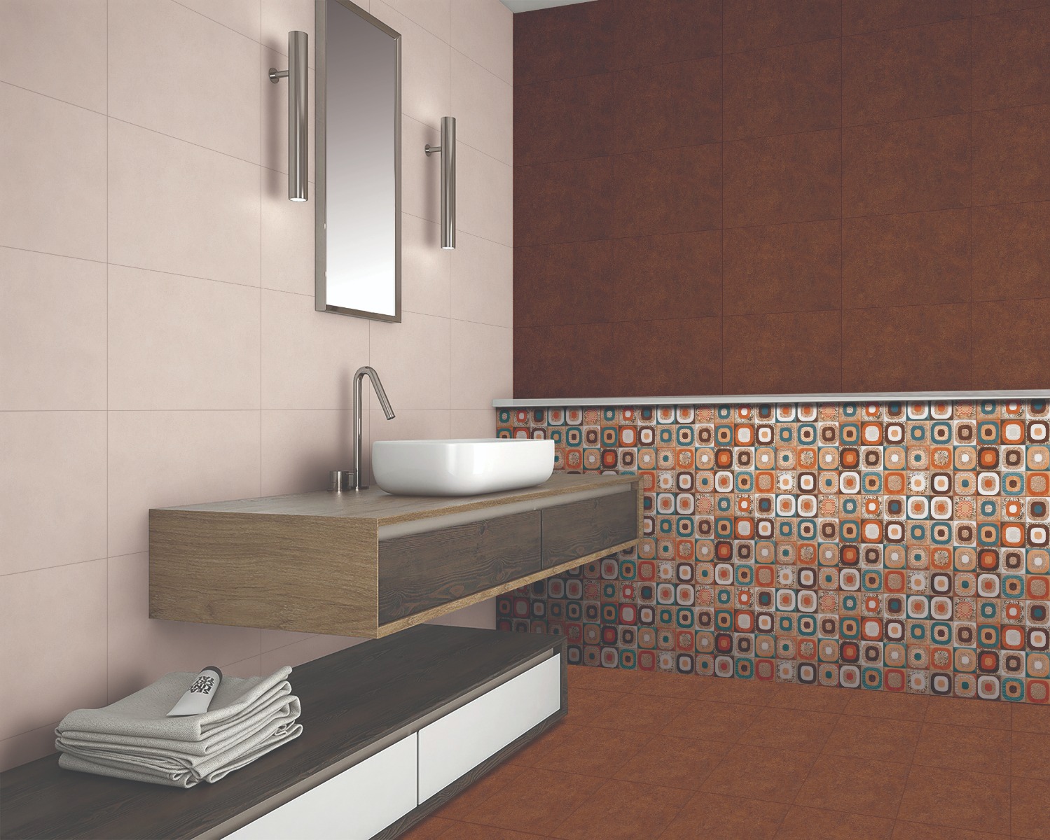Glossy Finish SDH Inspire Multi HL Ceramic tile 300x450 mm