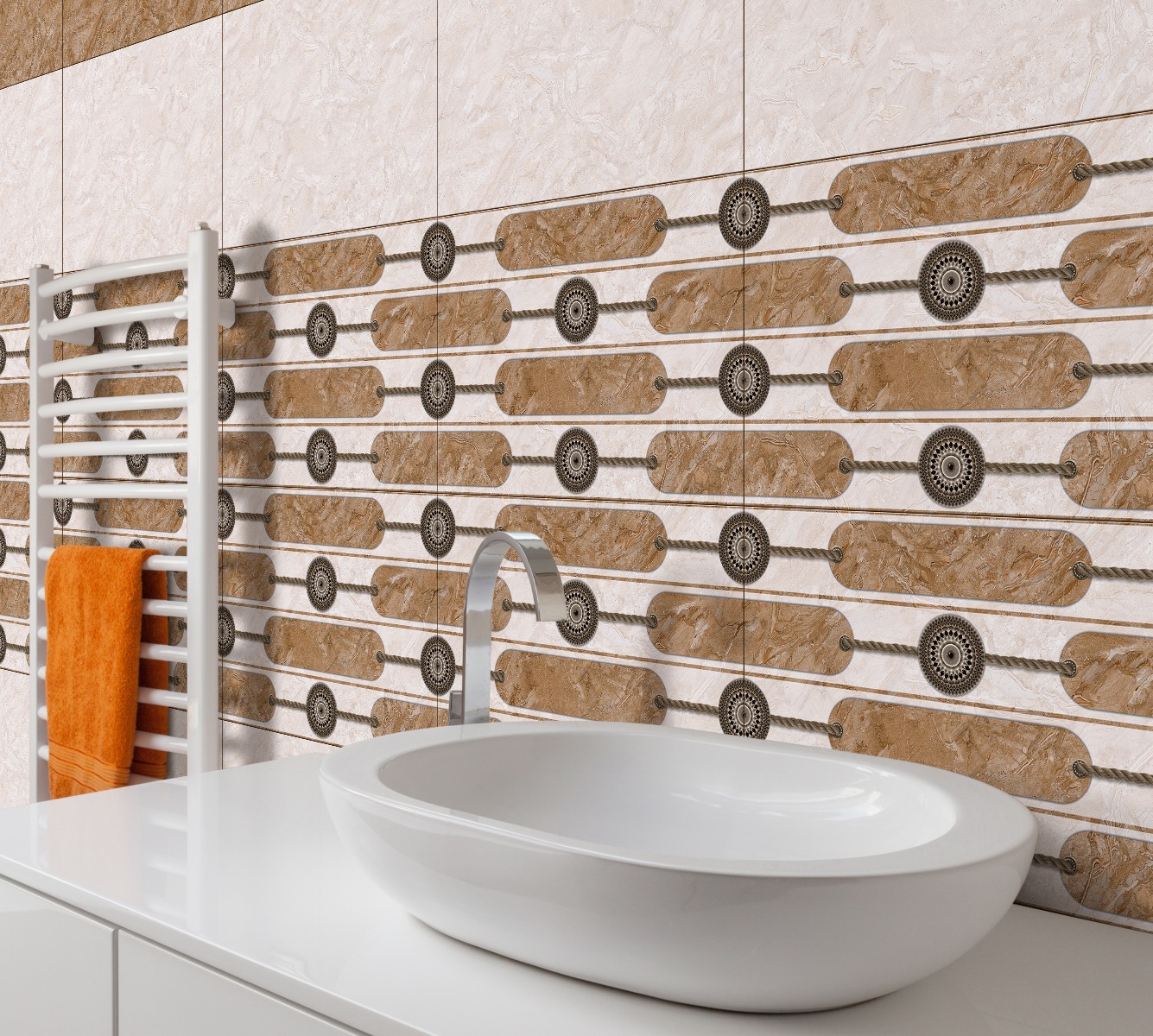 Glossy Finish SDG Doria Brown LT Ceramic tile 300x450 mm