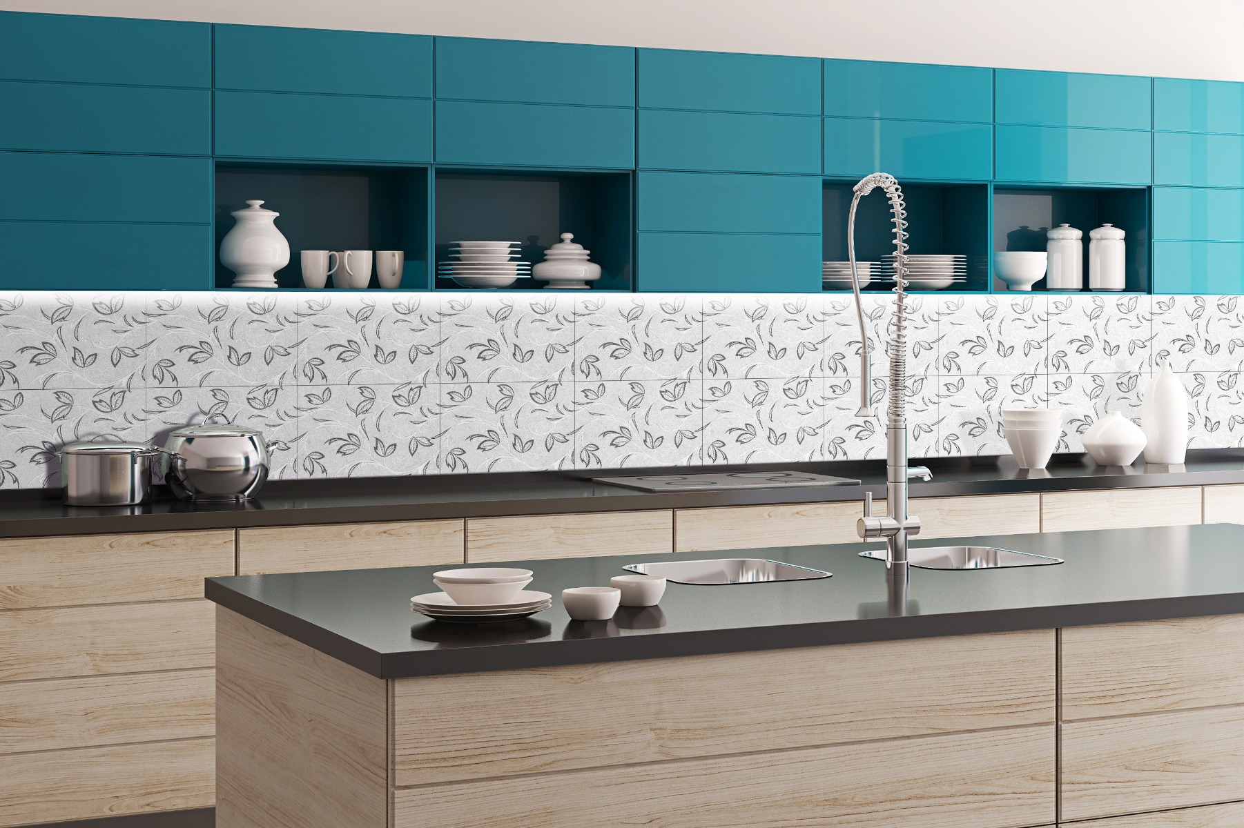 Glossy Finish SDH Lithia Leaf HL Ceramic tile 300x450 mm