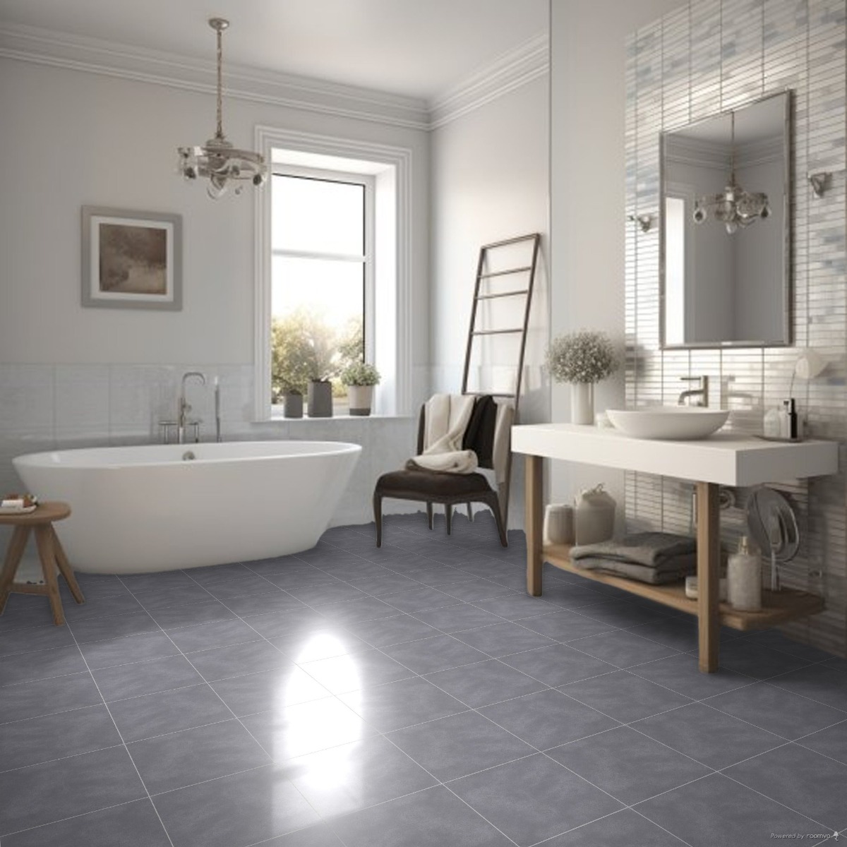 Matte Finish SDM Apolima Grey FL Ceramic tile 300x300 mm