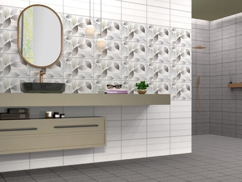 Glossy Finish  SBG Nero Knroll Brick Ceramic tile 300x450 mm