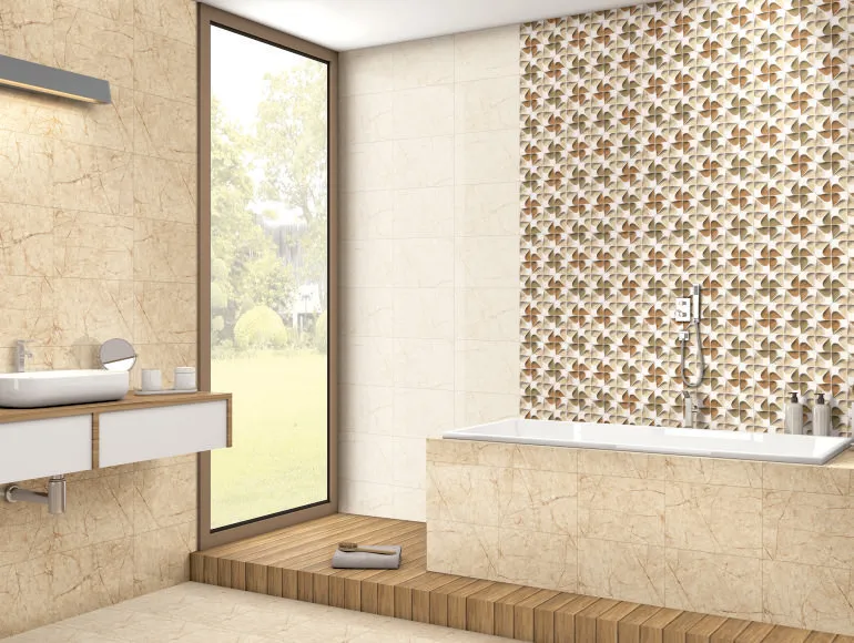 Glossy Finish SDG Hibiscus Brown DK Ceramic tile 300x450 mm