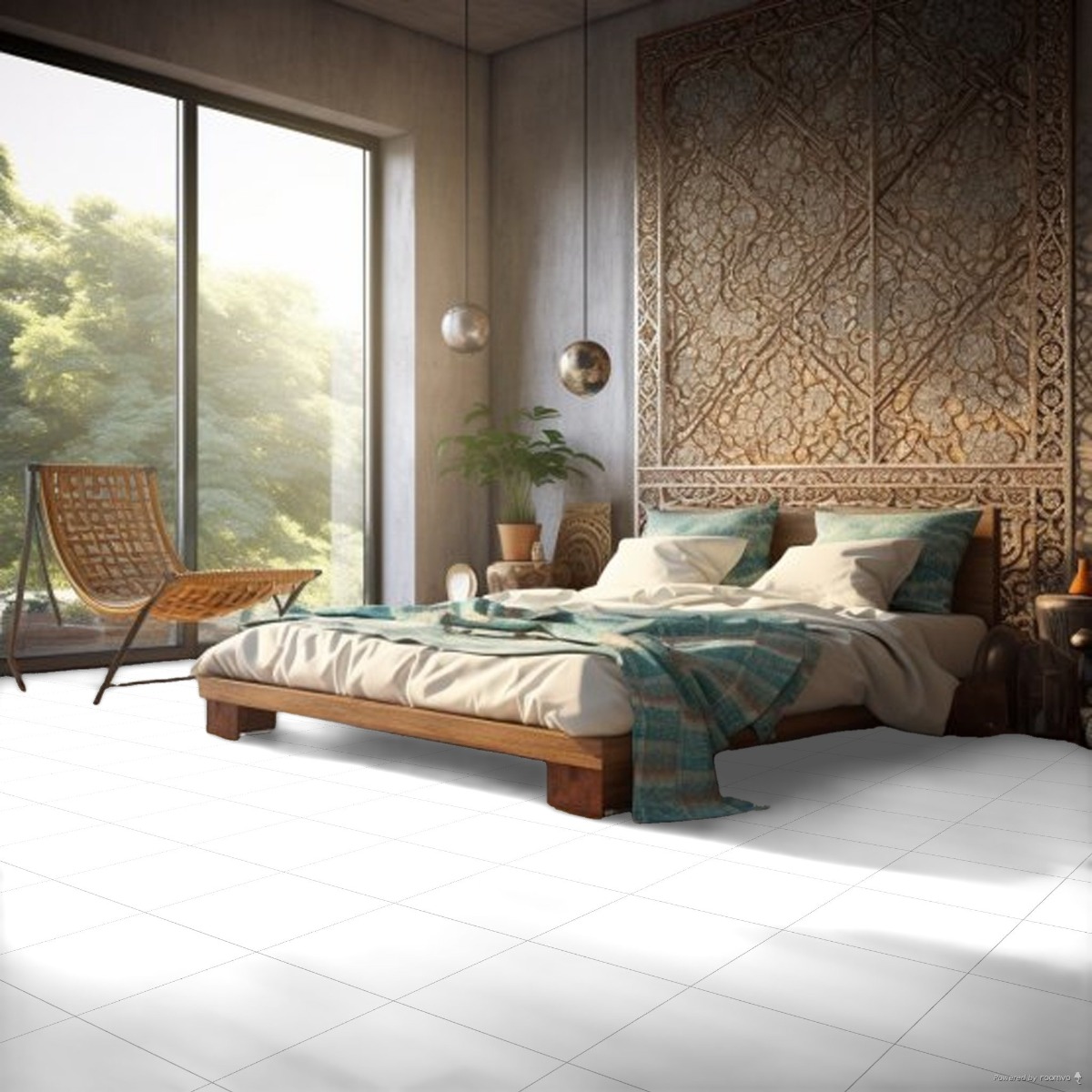 Matte Finish Smart White Ceramic tile 395x395 mm