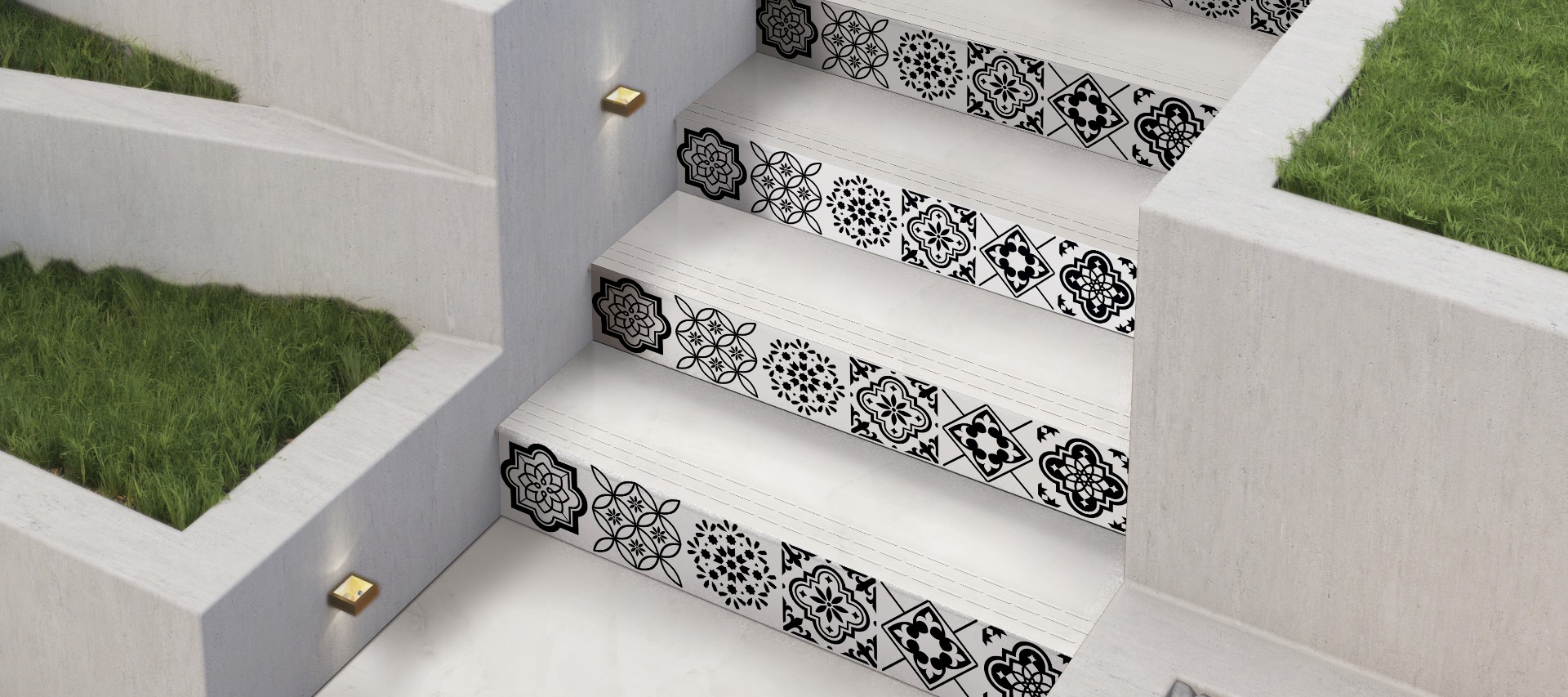 Matte Finish Step Capsule Onyx Super White Glazed Vitrified Tiles 300x1200 mm