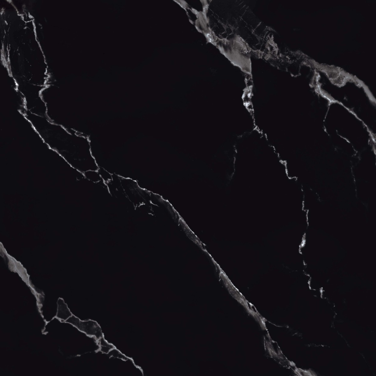 Super Glossy Finish Super Gloss Belgium Black Marble Glazed Vitrified Tiles 600x600 mm