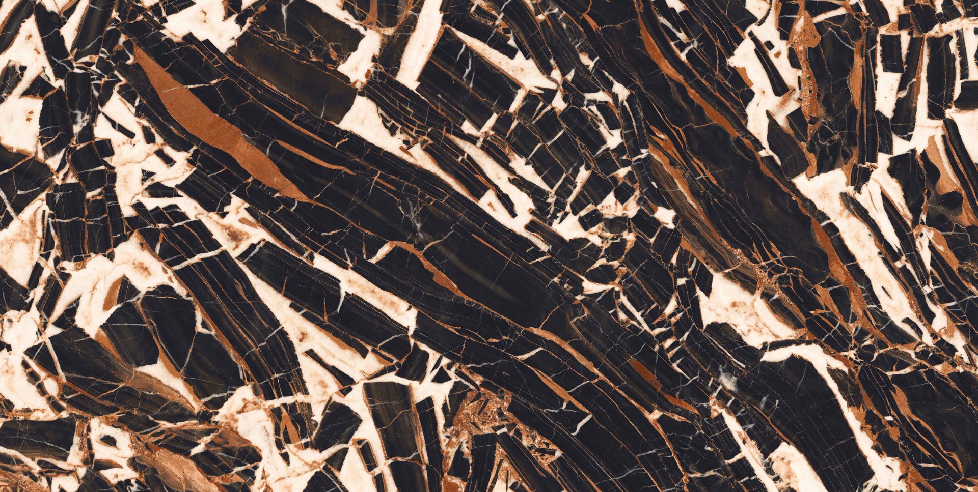 Super Glossy Finish Super Gloss Black Tiger Marble Glazed Vitrified Tiles 600x1200 mm