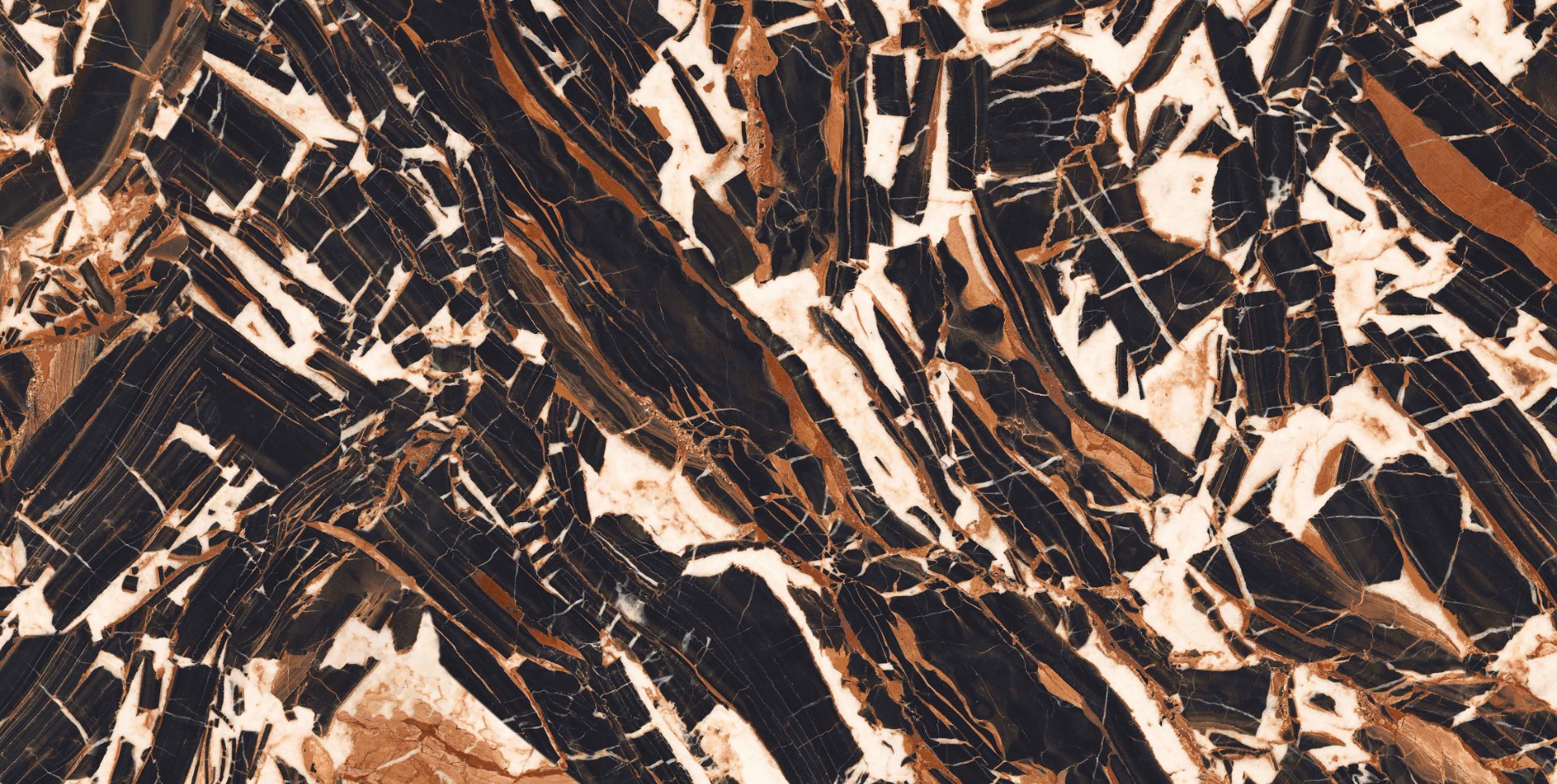 Super Glossy Finish Super Gloss Black Tiger Marble Glazed Vitrified Tiles 600x1200 mm