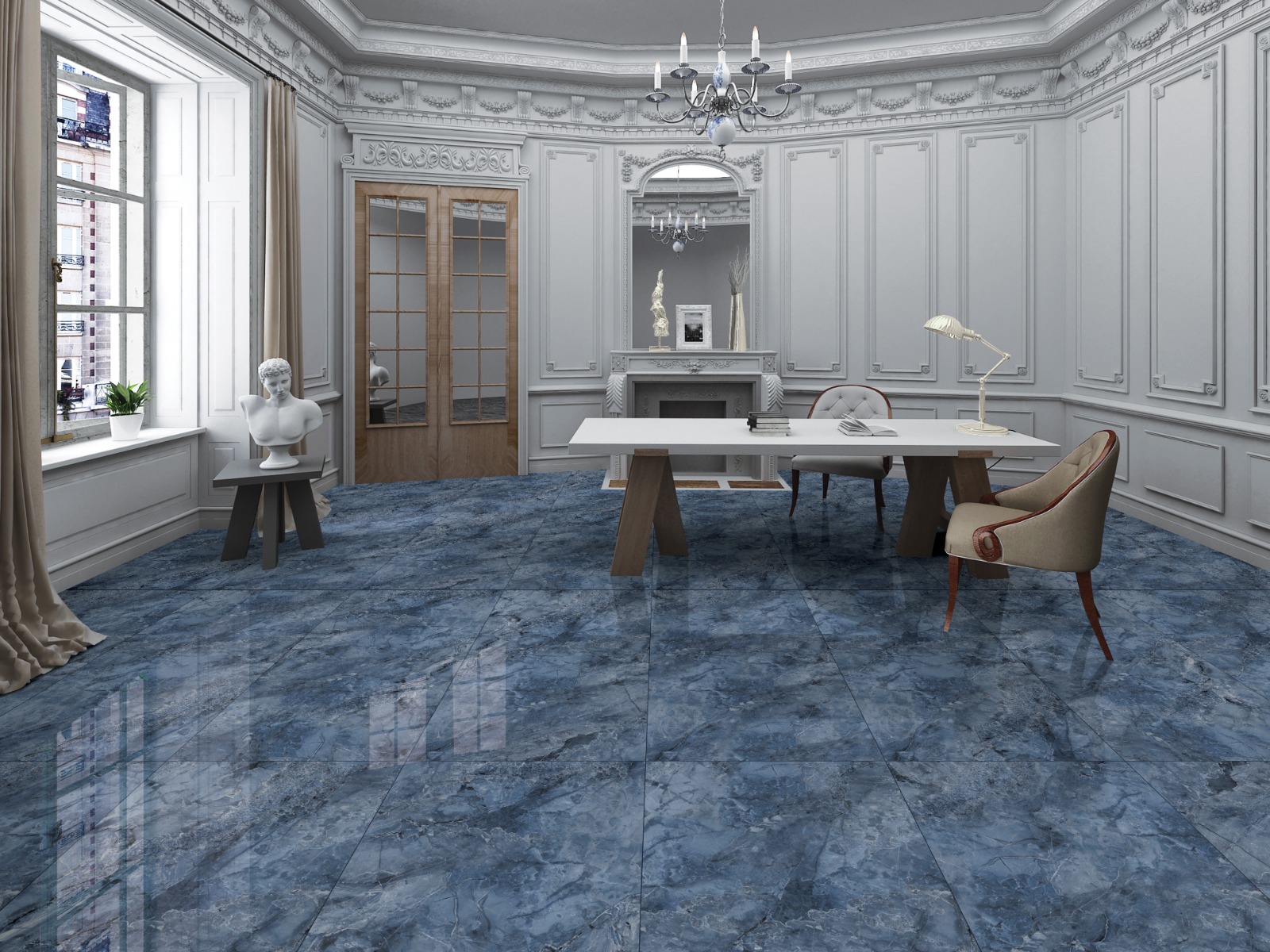 Super Gloss Blue Marble Stone DK