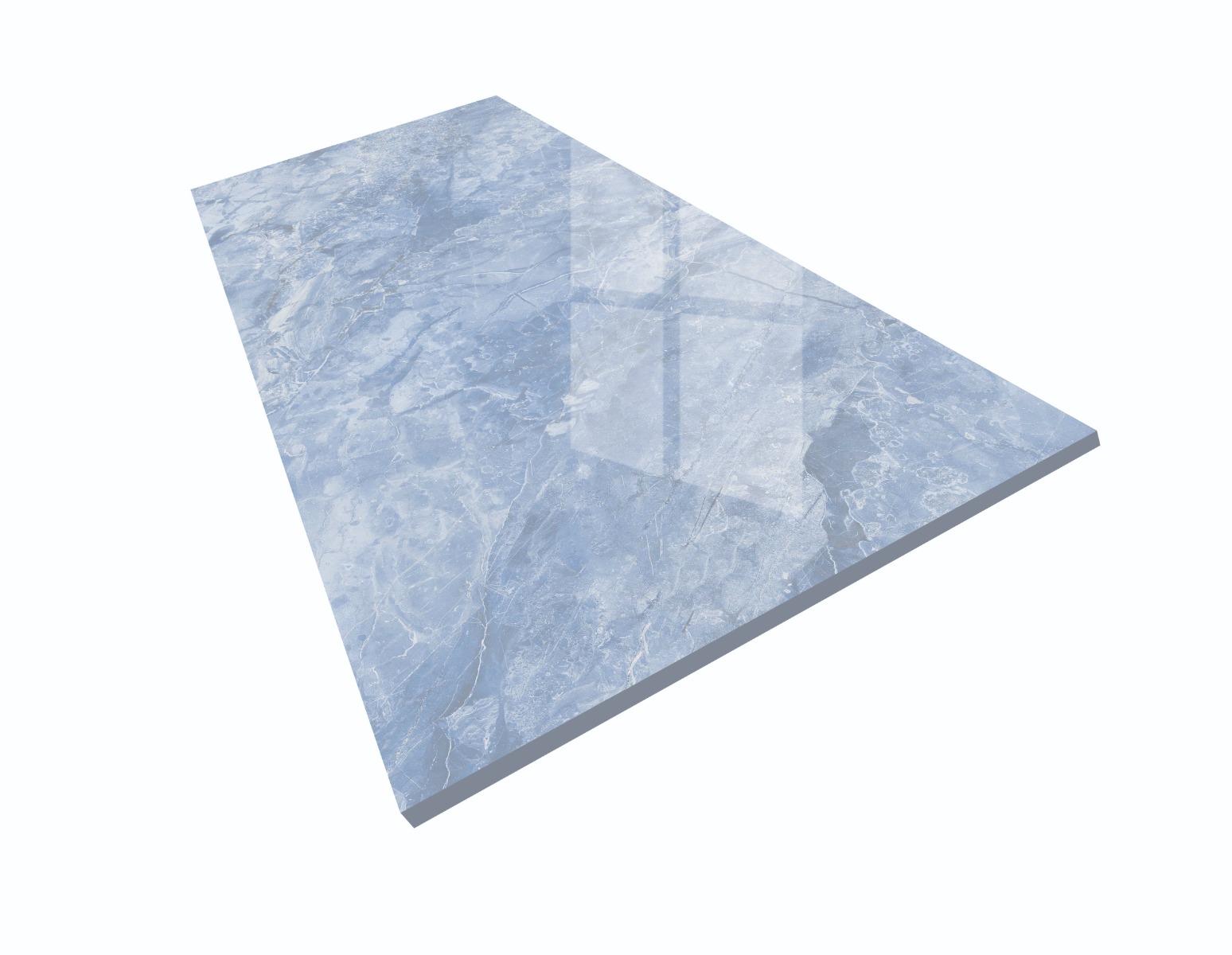 Super Glossy Finish Super Gloss Blue Marble Stone LT Glazed Vitrified Tiles 600x1200 mm