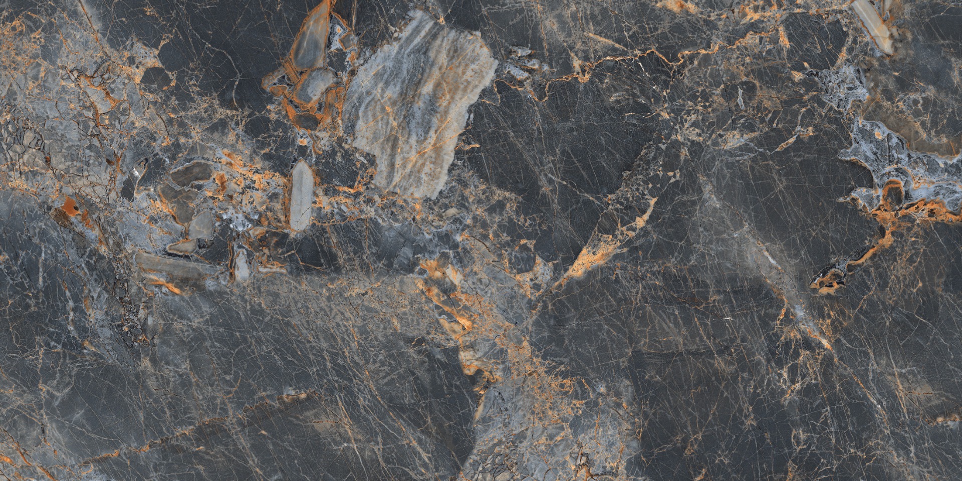 Super Glossy Finish Super Gloss Breccia Paradiso Blue Glazed Vitrified Tiles 600x1200 mm