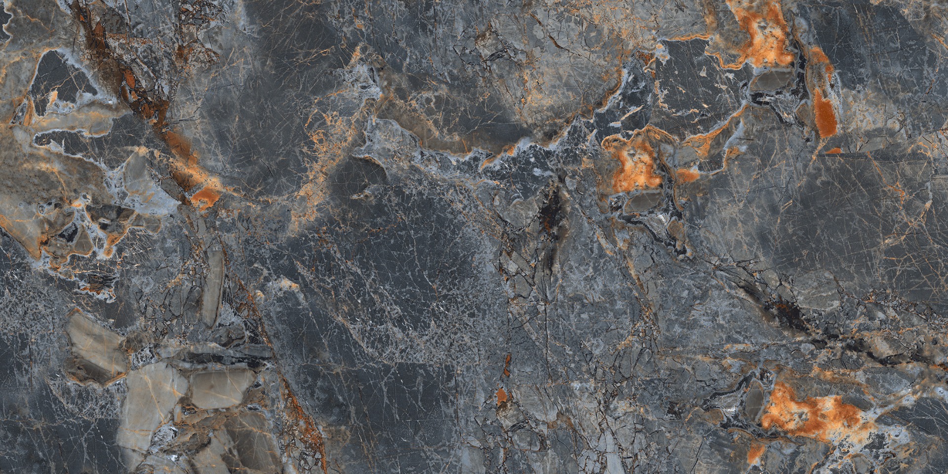 Super Glossy Finish Super Gloss Breccia Paradiso Blue Glazed Vitrified Tiles 600x1200 mm