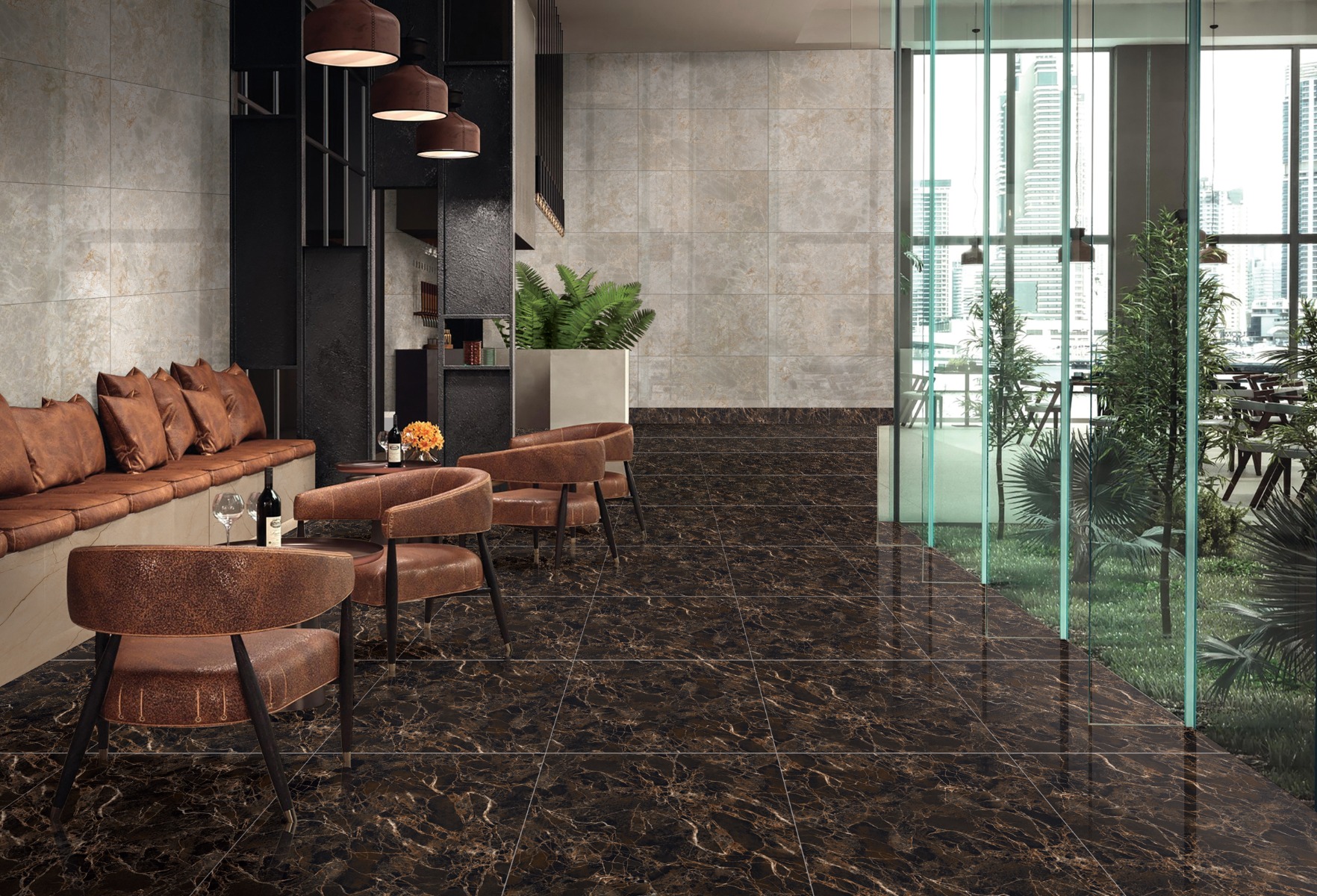 Super Glossy Finish Super Gloss Empredor Gold Marble Glazed Vitrified Tiles 600x600 mm