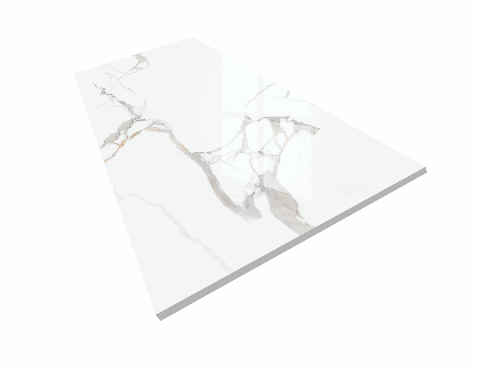 Super Glossy Finish Super Gloss Endless Calacatta Marble Glazed Vitrified Tiles 600x1200 mm