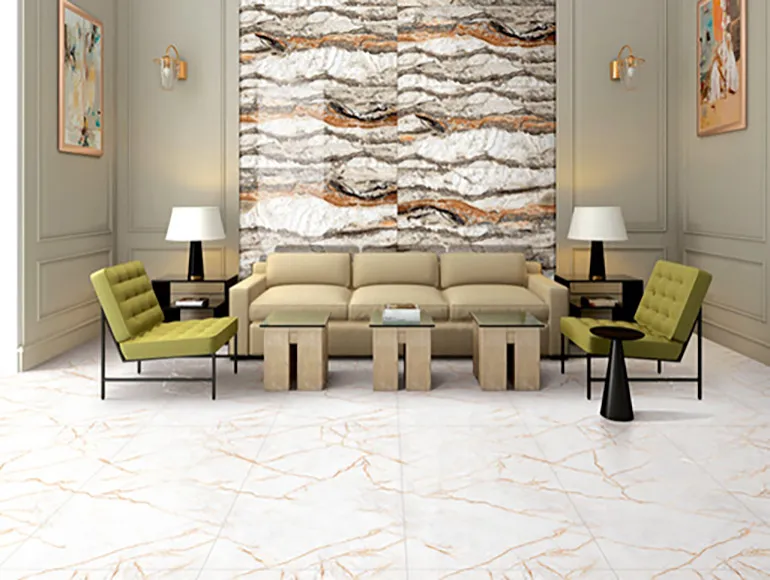 Matte Finish Carving Endless Gold Spider Marble Glazed Vitrified Tiles 600x1200 mm
