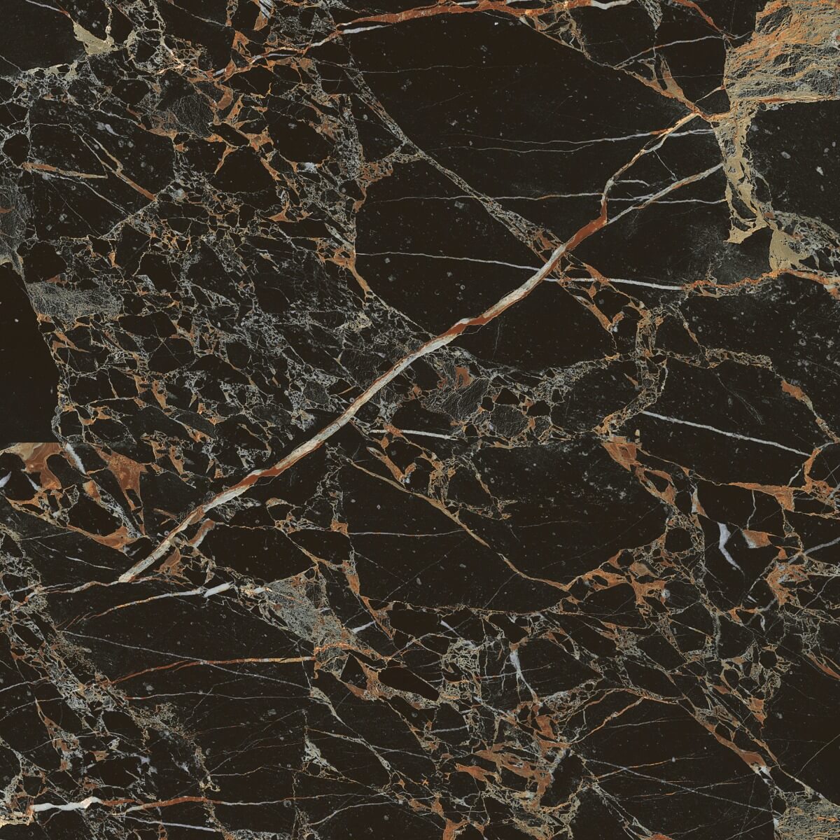 Super Glossy Finish Super Gloss Portoro Gold Vitrified tile 600x600 mm