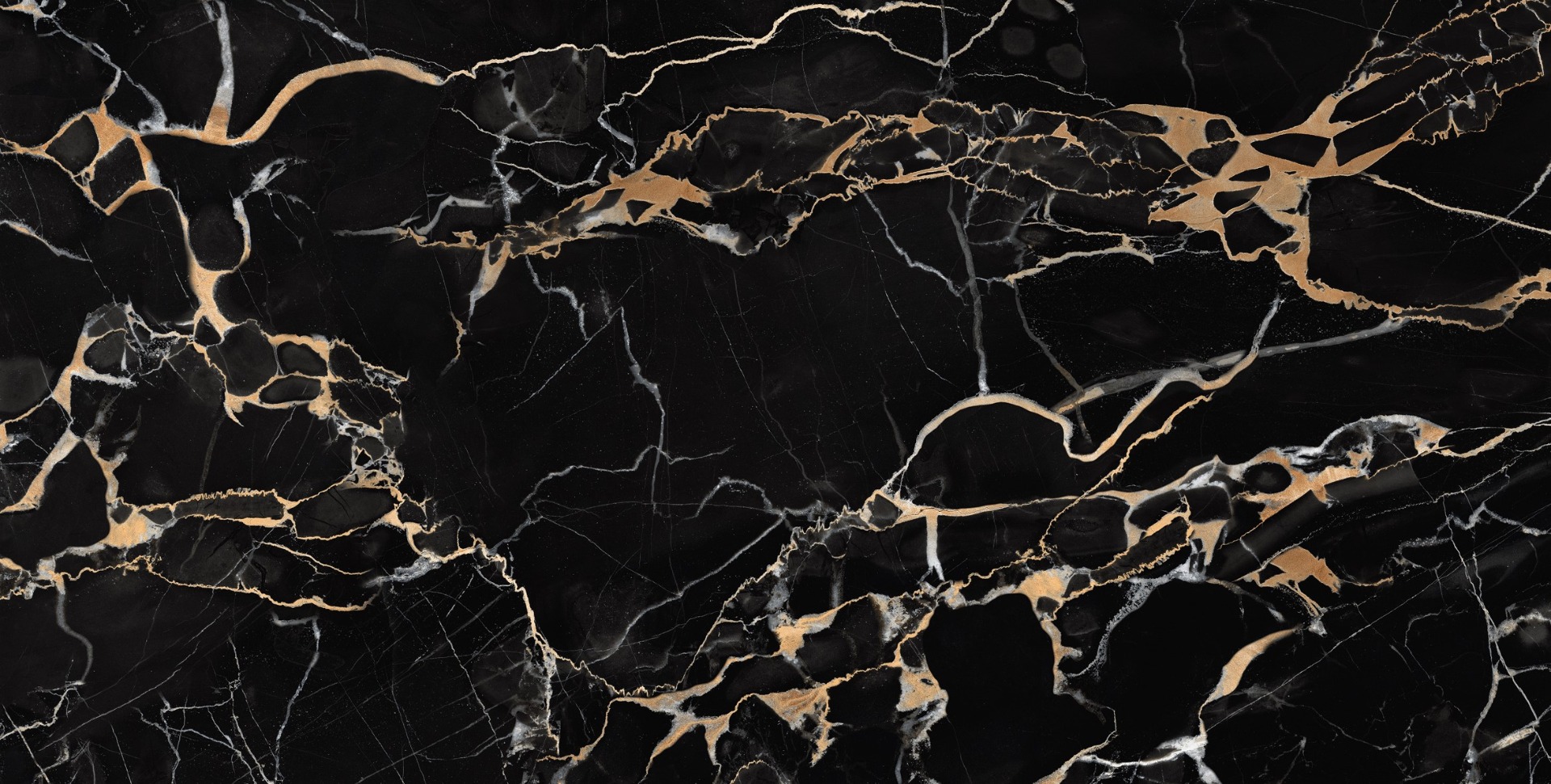 Glossy Finish  Super Gloss Portoro Gold Marble Vitrified tile 600x1200 mm