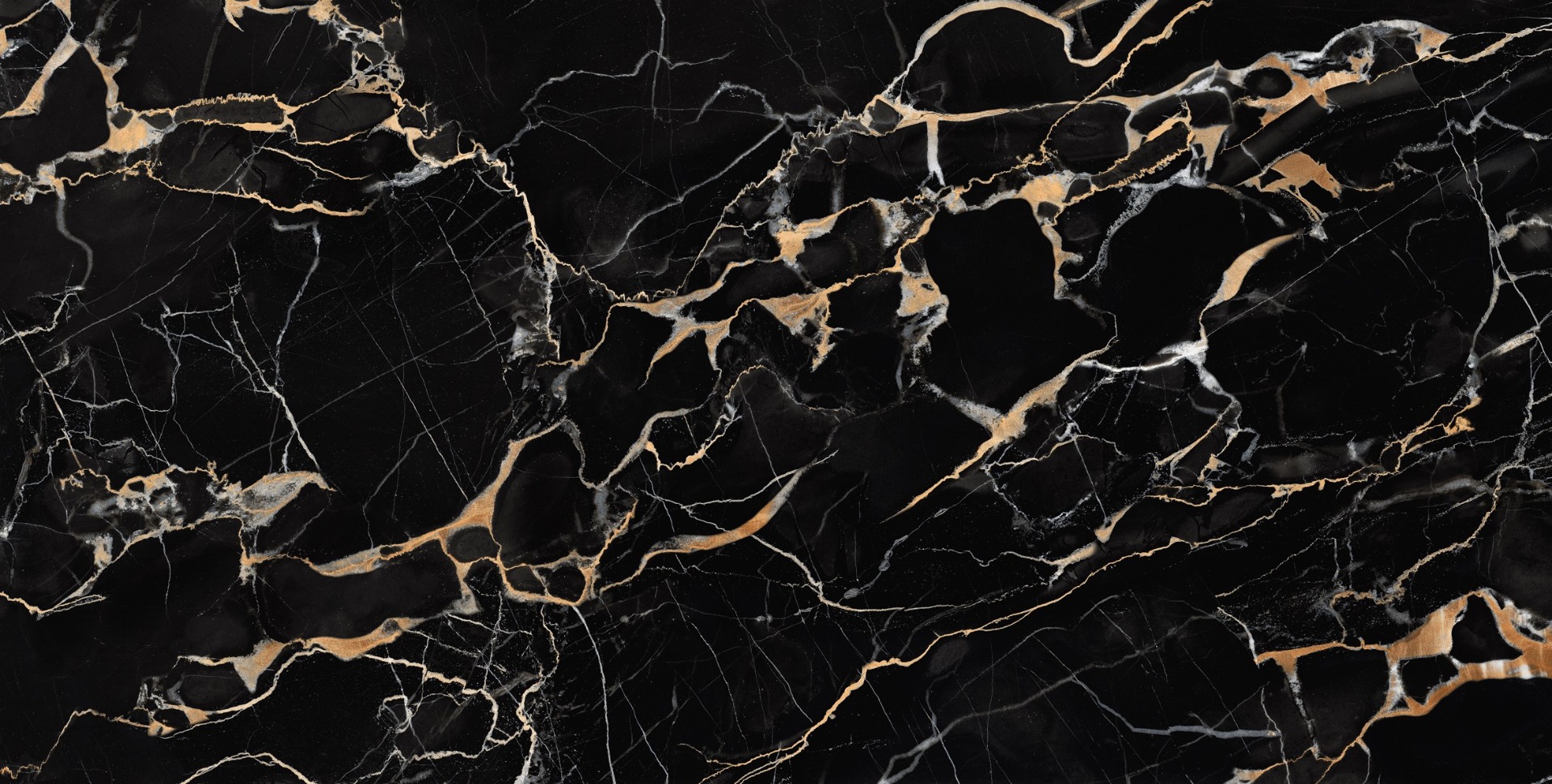 Glossy Finish  Super Gloss Portoro Gold Marble Vitrified tile 600x1200 mm