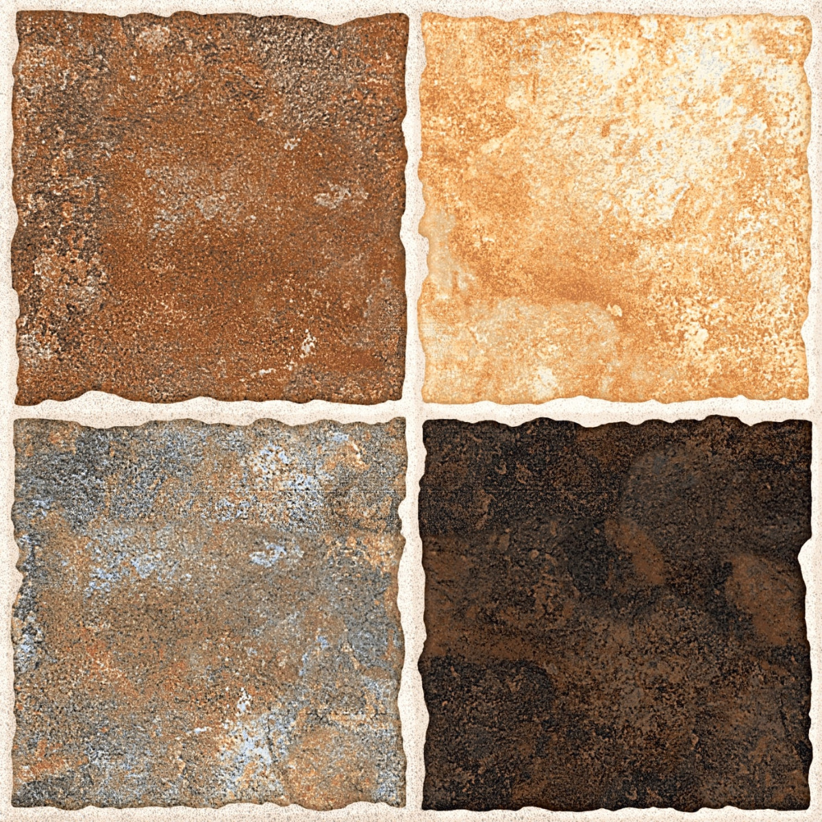 Matte Finish TL Cobblestone Cotto Ceramic tile 400x400 mm
