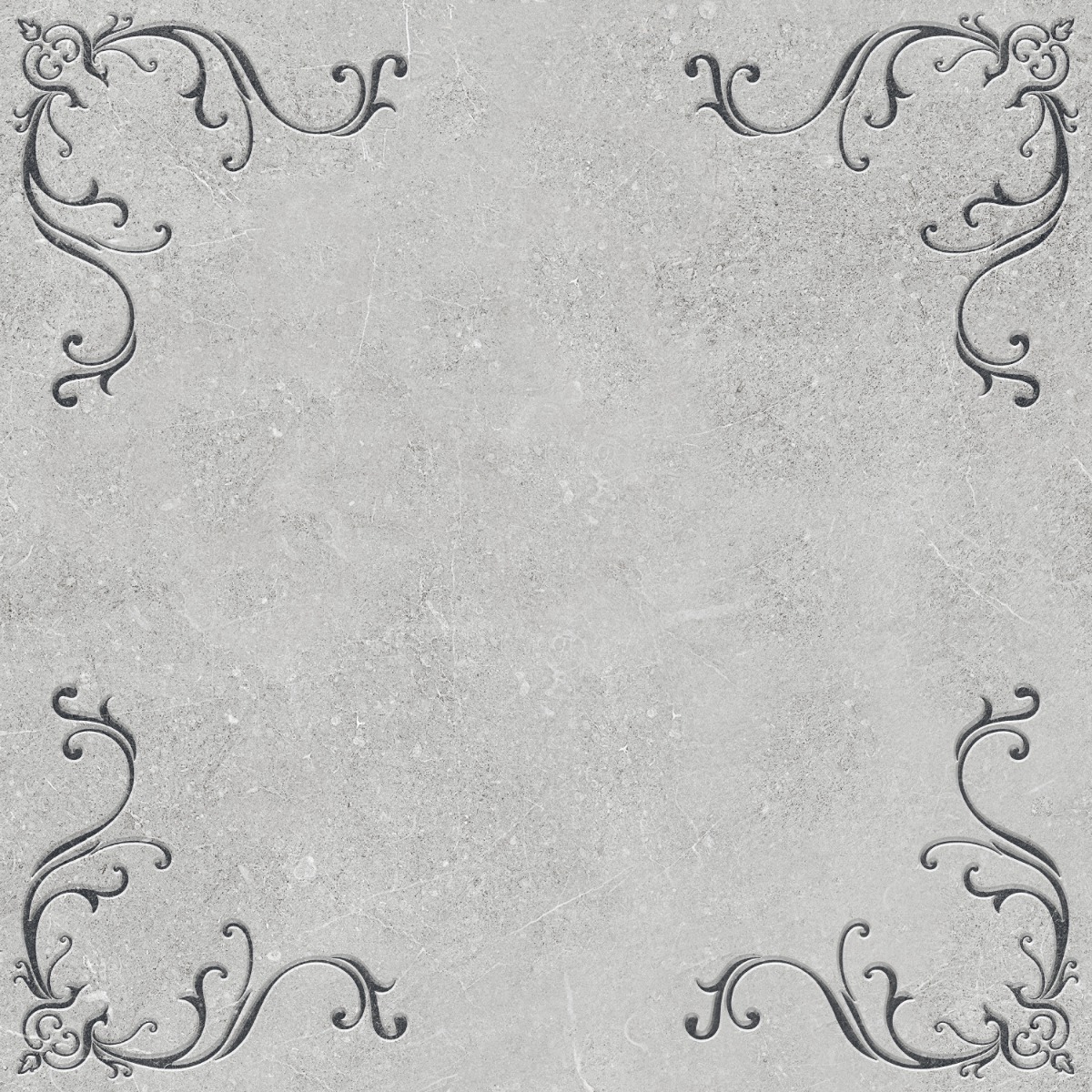 Matte Finish TL Grey Baroque Faux Ceramic tile 400x400 mm