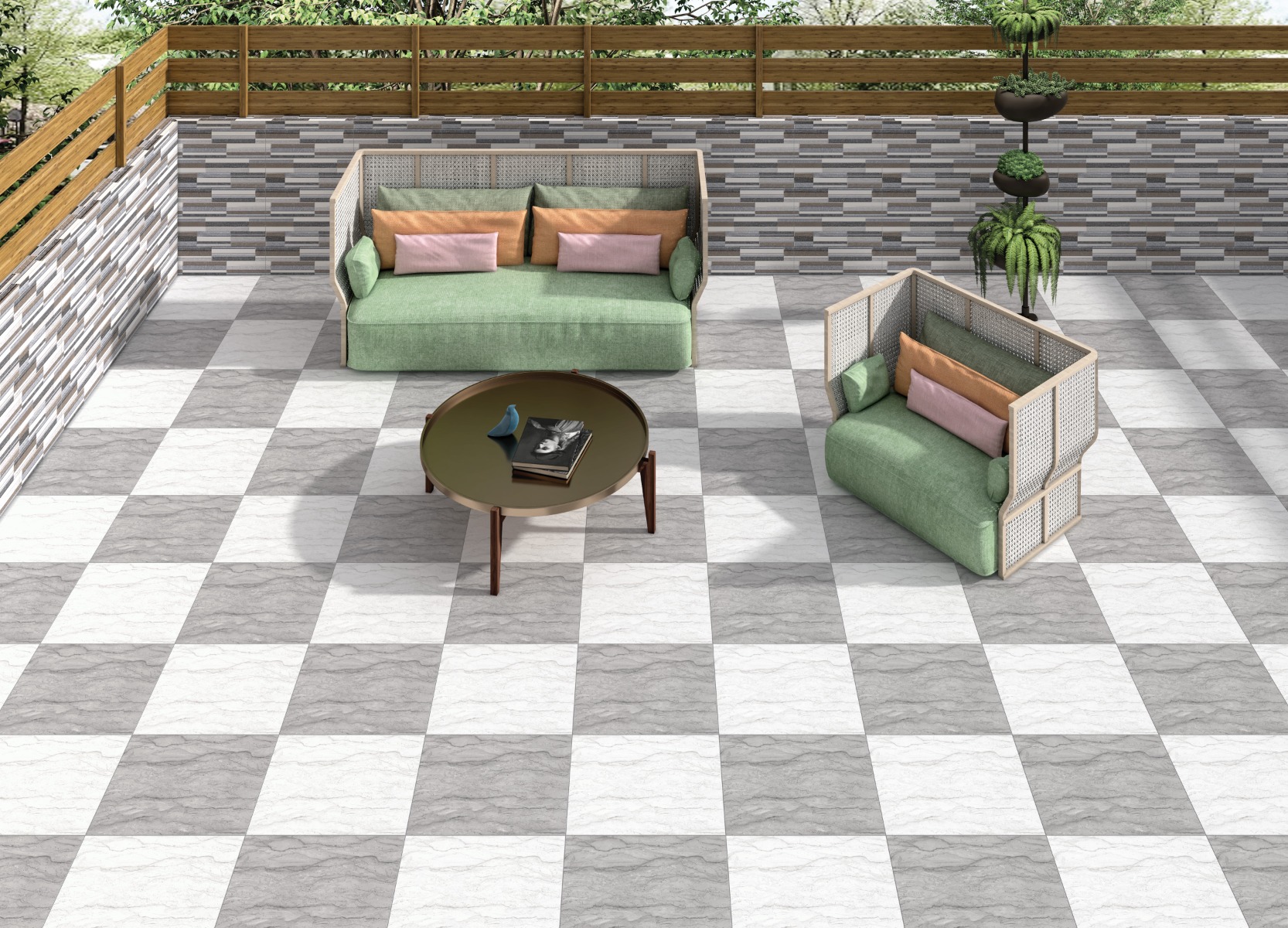 Matte Finish TL Pearl Grey Silvia Marble Ceramic tile 400x400 mm