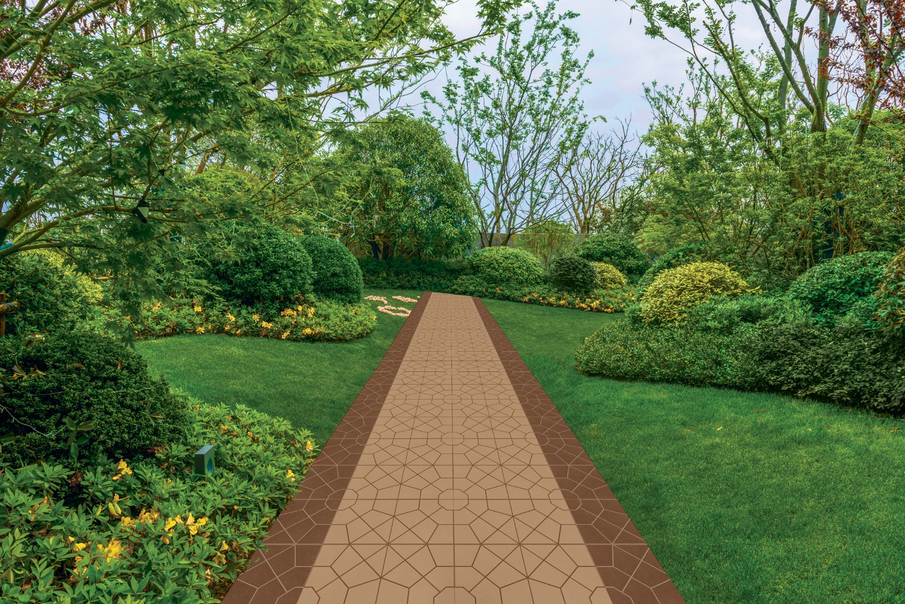 Matte Finish TL Hexa Arc Cotto Ceramic tile 400x400 mm