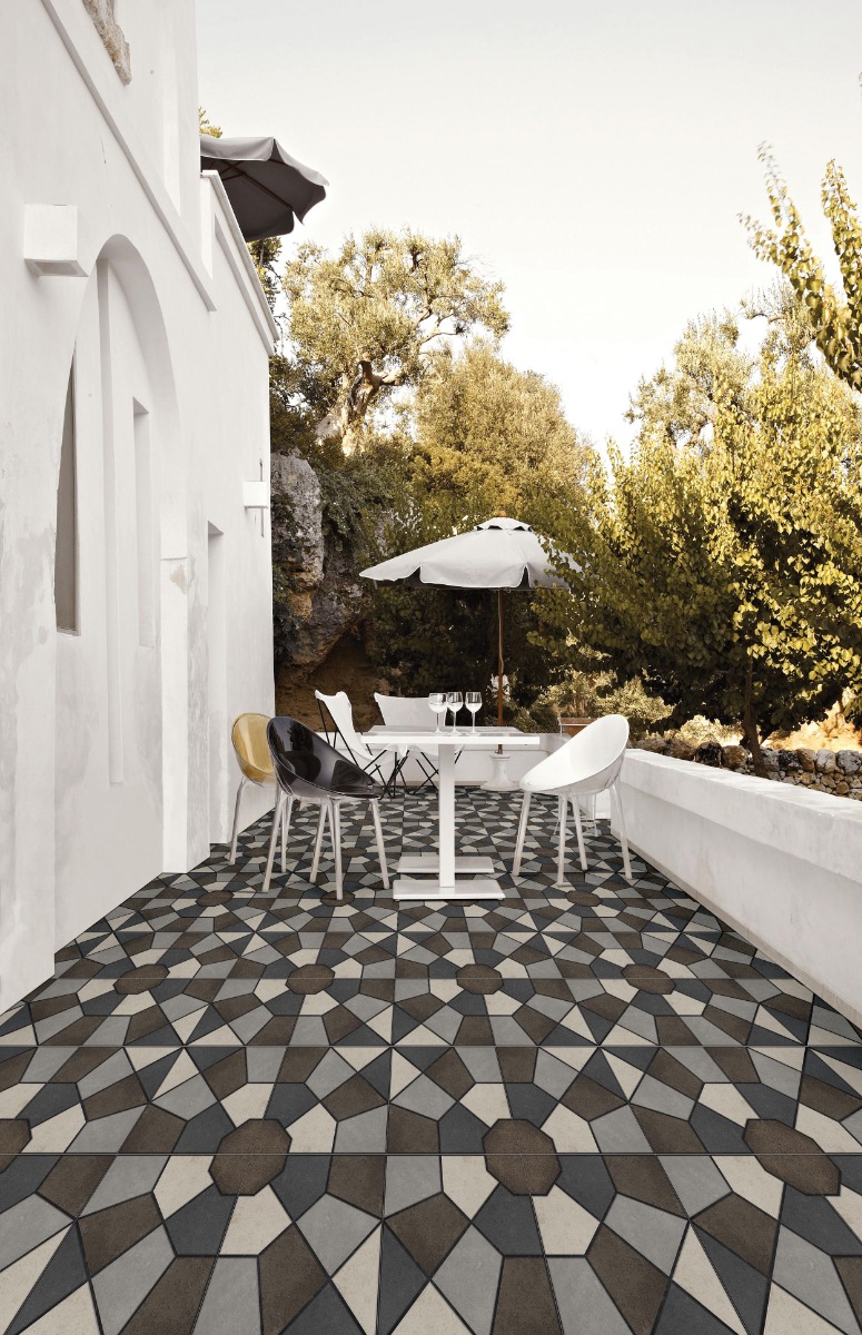 Matte Finish TL Hexa Arc Multi Ceramic tile 400x400 mm
