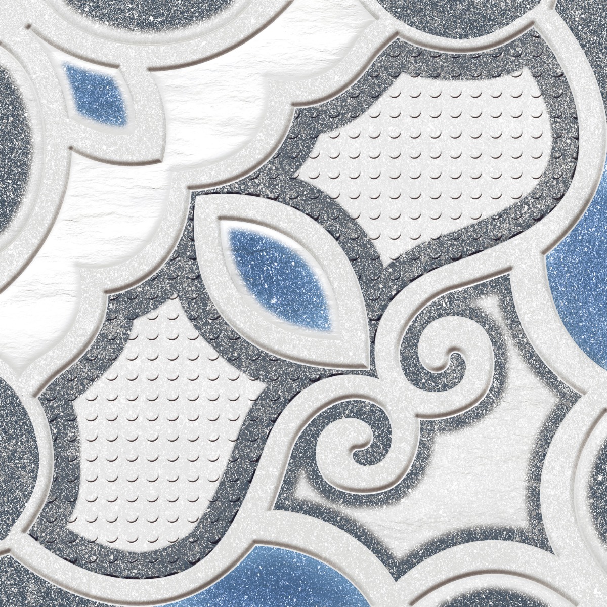 Matte Finish TL Multi Modern Inlay Ceramic tile 400x400 mm