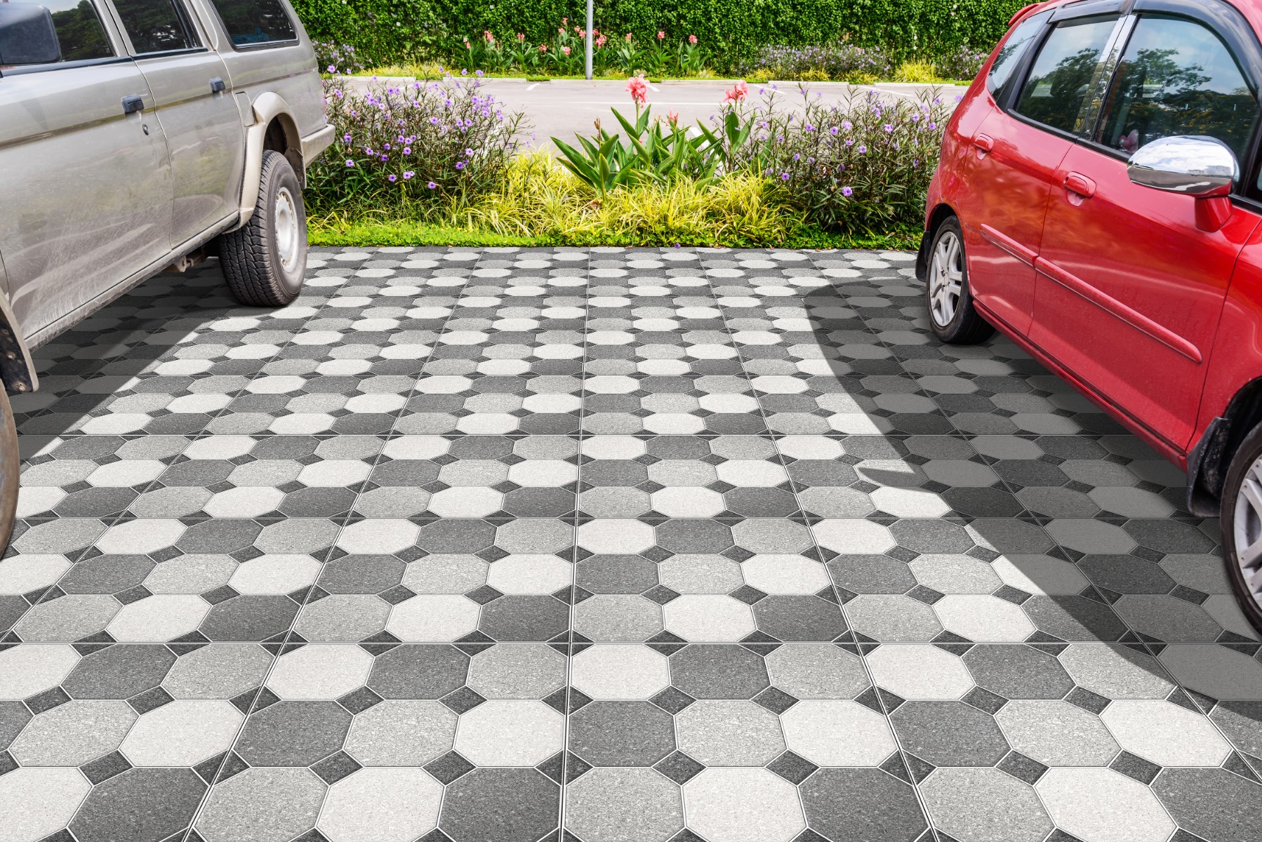 Matte Finish TL Octo Slate Ceramic tile 400x400 mm